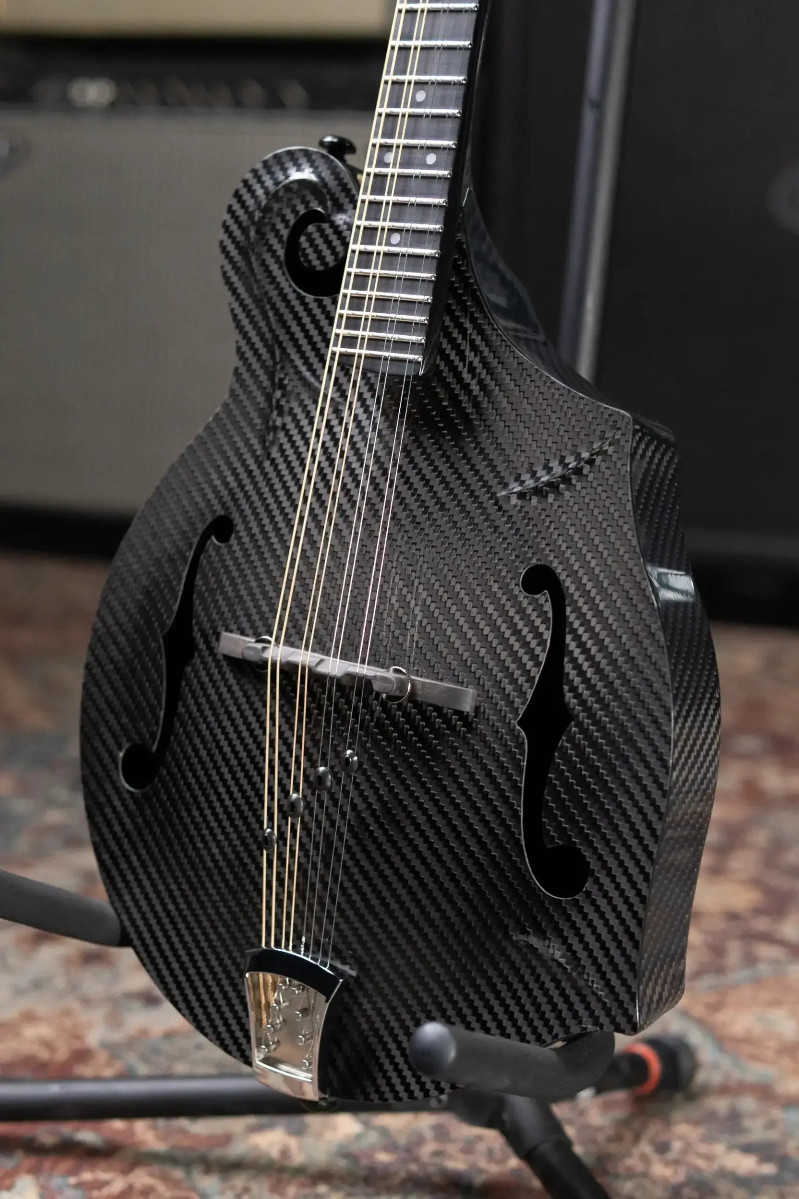 KLOS Full Carbon F-Style Mandolin Acoustic with Fiberglass Hardshell Case