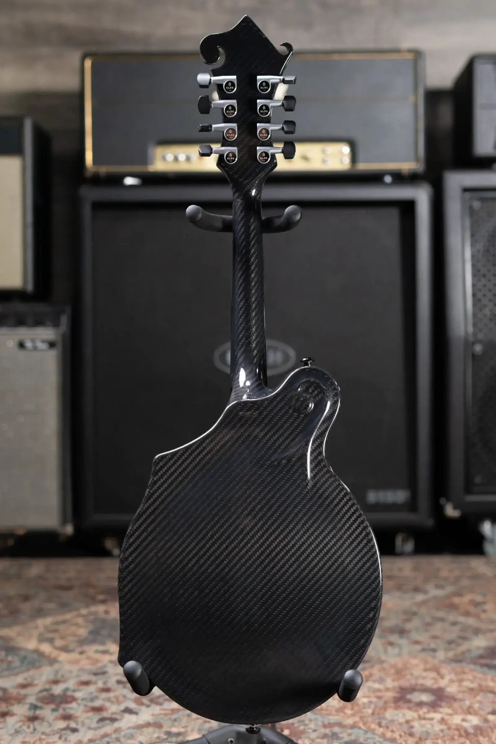 KLOS Full Carbon F-Style Mandolin Acoustic with Fiberglass Hardshell Case