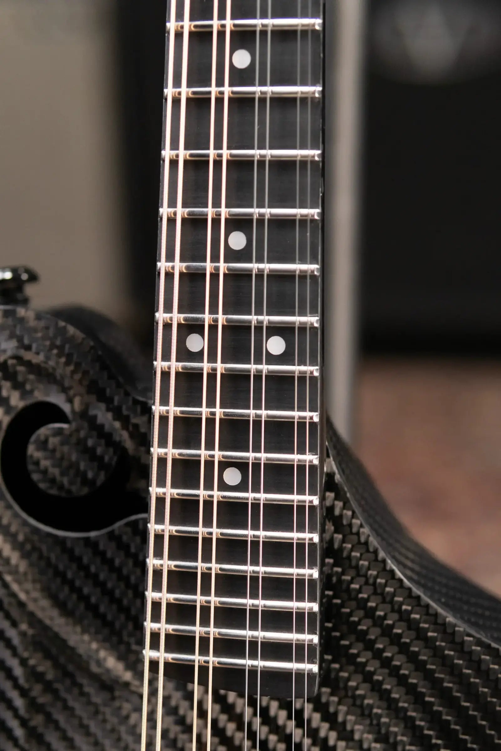 PRE-ORDER KLOS Full Carbon F-Style Mandolin KLOS EQ Acoustic/Electric with Fiberglass Hardshell Case