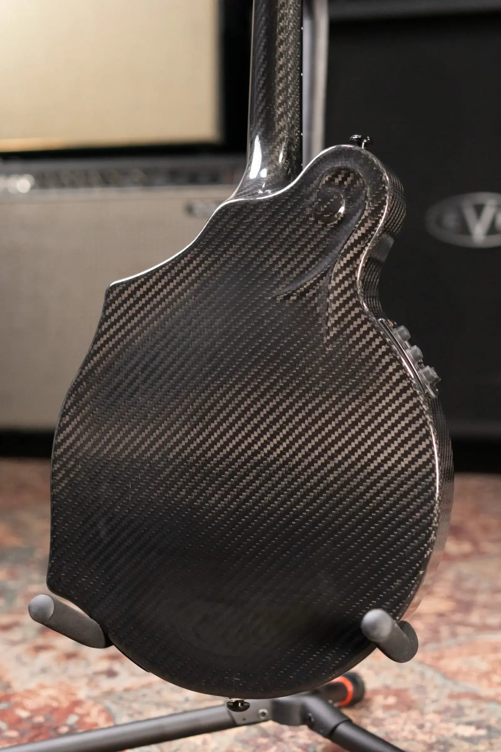 PRE-ORDER KLOS Full Carbon F-Style Mandolin KLOS EQ Acoustic/Electric with Fiberglass Hardshell Case