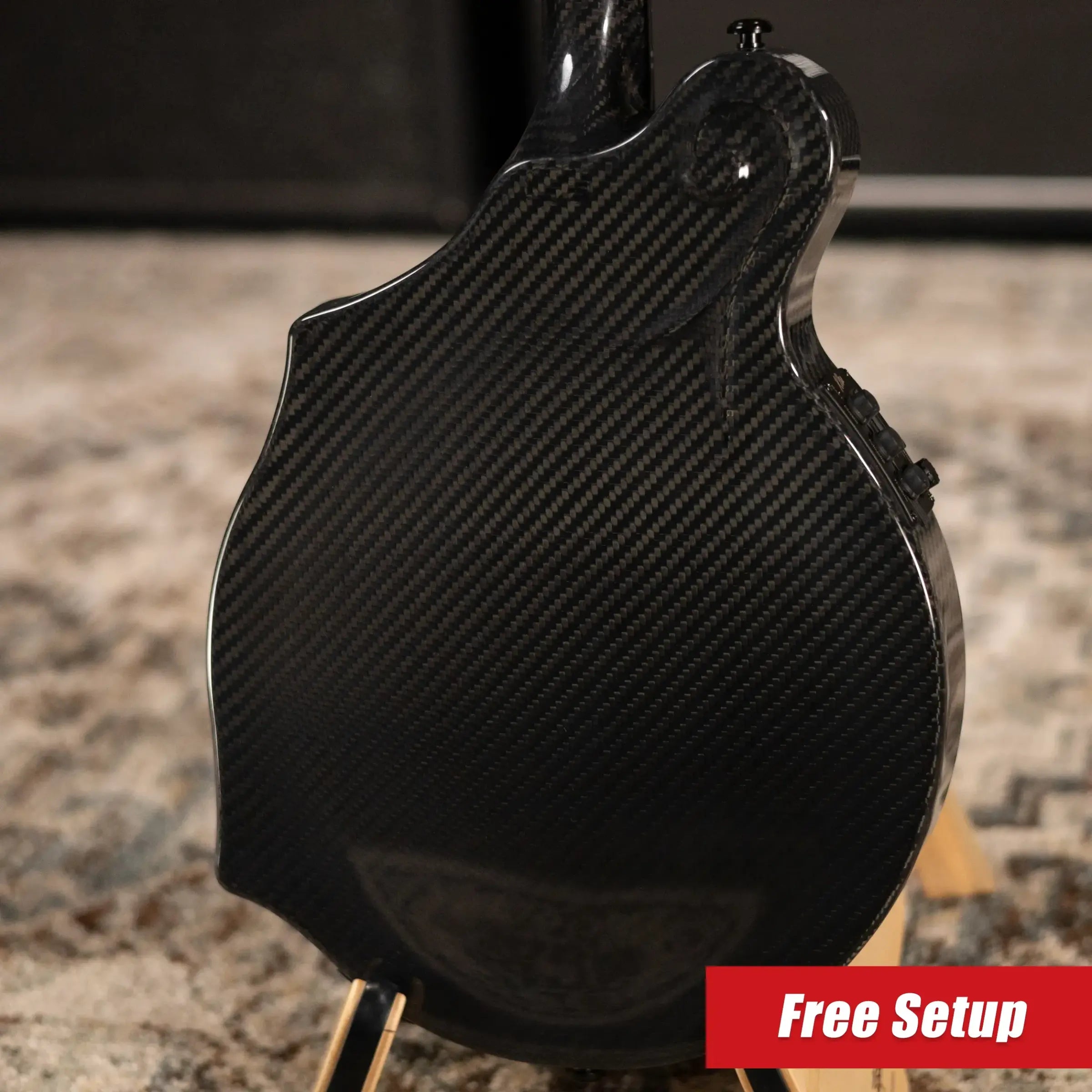KLOS Full Carbon F-Style Mandolin KLOS EQ Acoustic/Electric with Fiberglass Hardshell Case