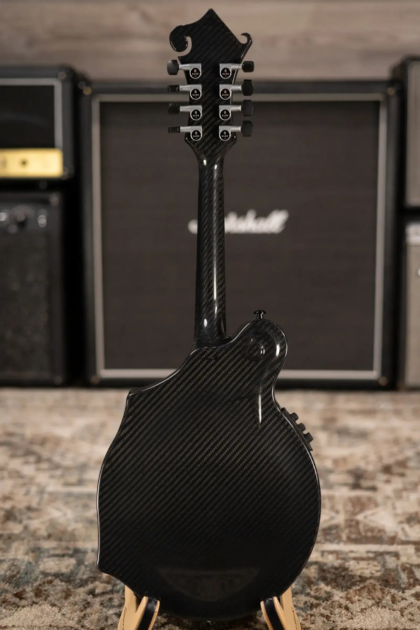 KLOS Full Carbon F-Style Mandolin KLOS EQ Acoustic/Electric with Fiberglass Hardshell Case