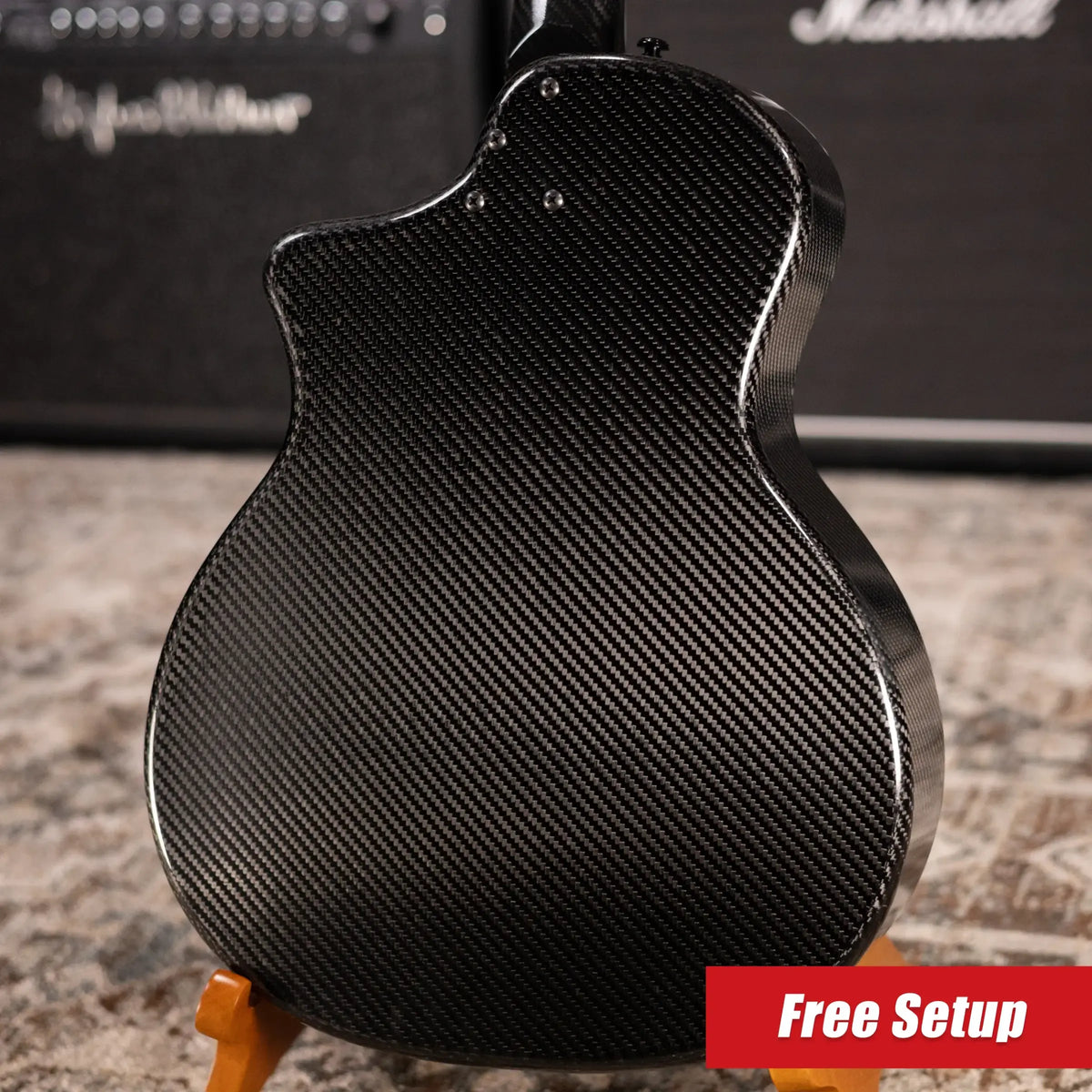 KLOS Grand Cutaway Mini DAE Acoustic/Electric Guitar - Full Carbon with Gig Bag