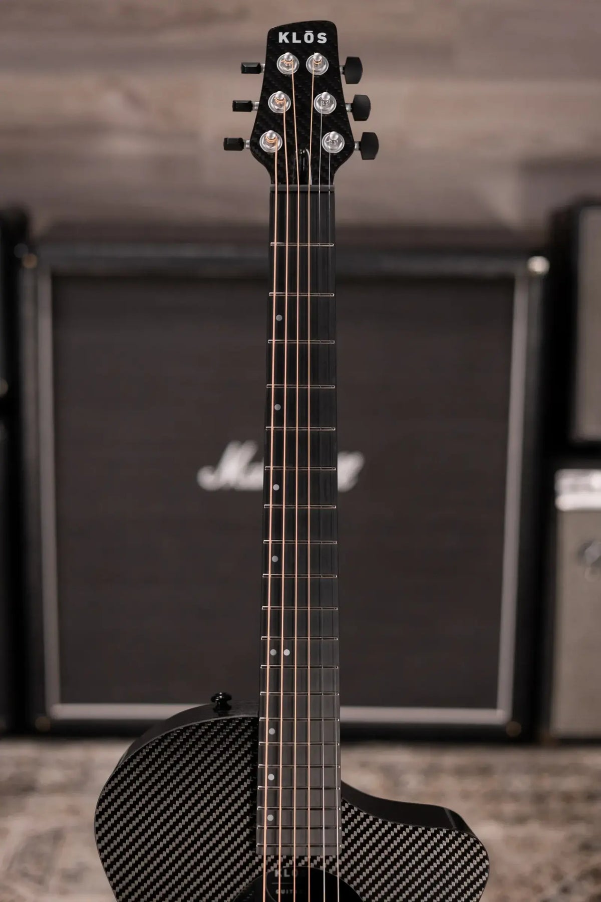 KLOS Grand Cutaway Mini DAE Acoustic/Electric Guitar - Full Carbon with Gig Bag