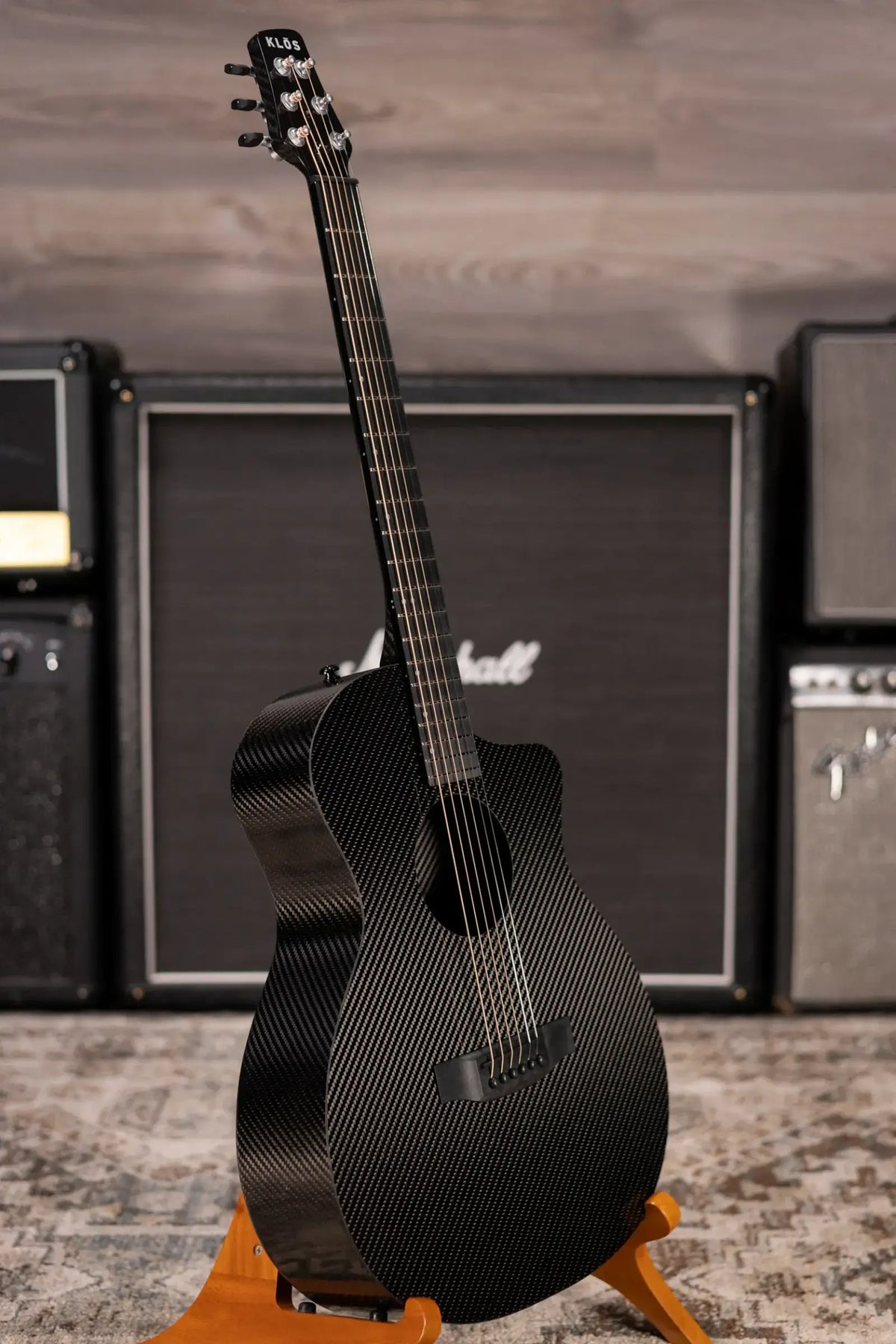 KLOS Grand Cutaway Mini DAE Acoustic/Electric Guitar - Full Carbon with Gig Bag