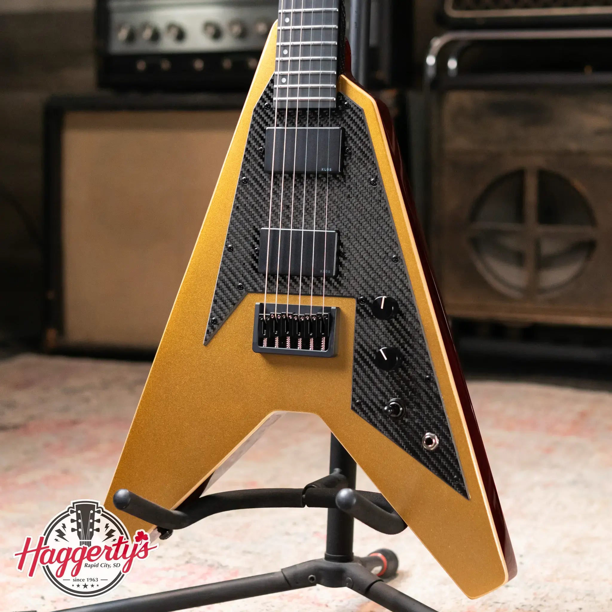 KLOS Vector Custom Series Mahogany Electric Guitar - Gold with Gig Bag