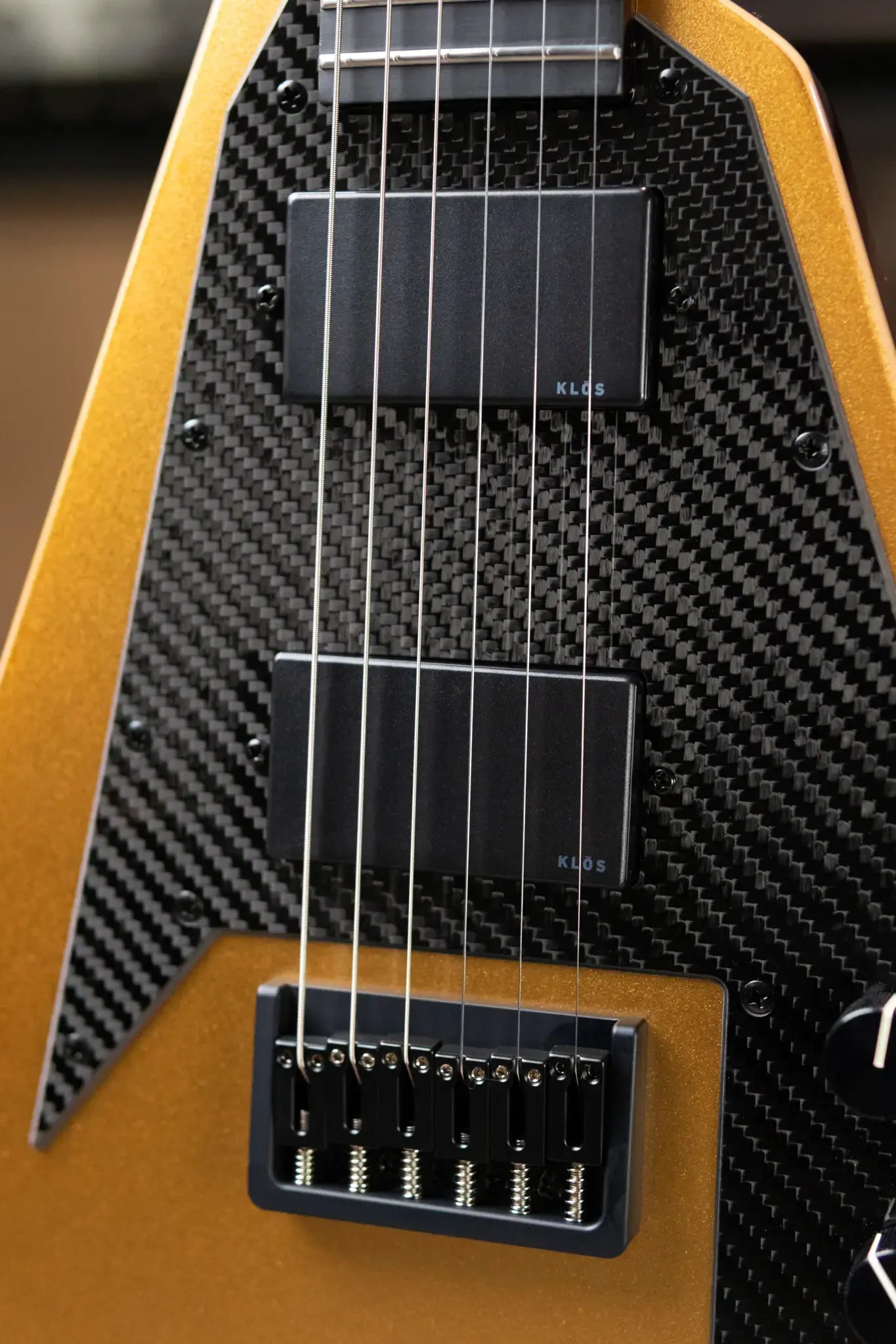 KLOS Vector Custom Series Mahogany Electric Guitar - Gold with Gig Bag