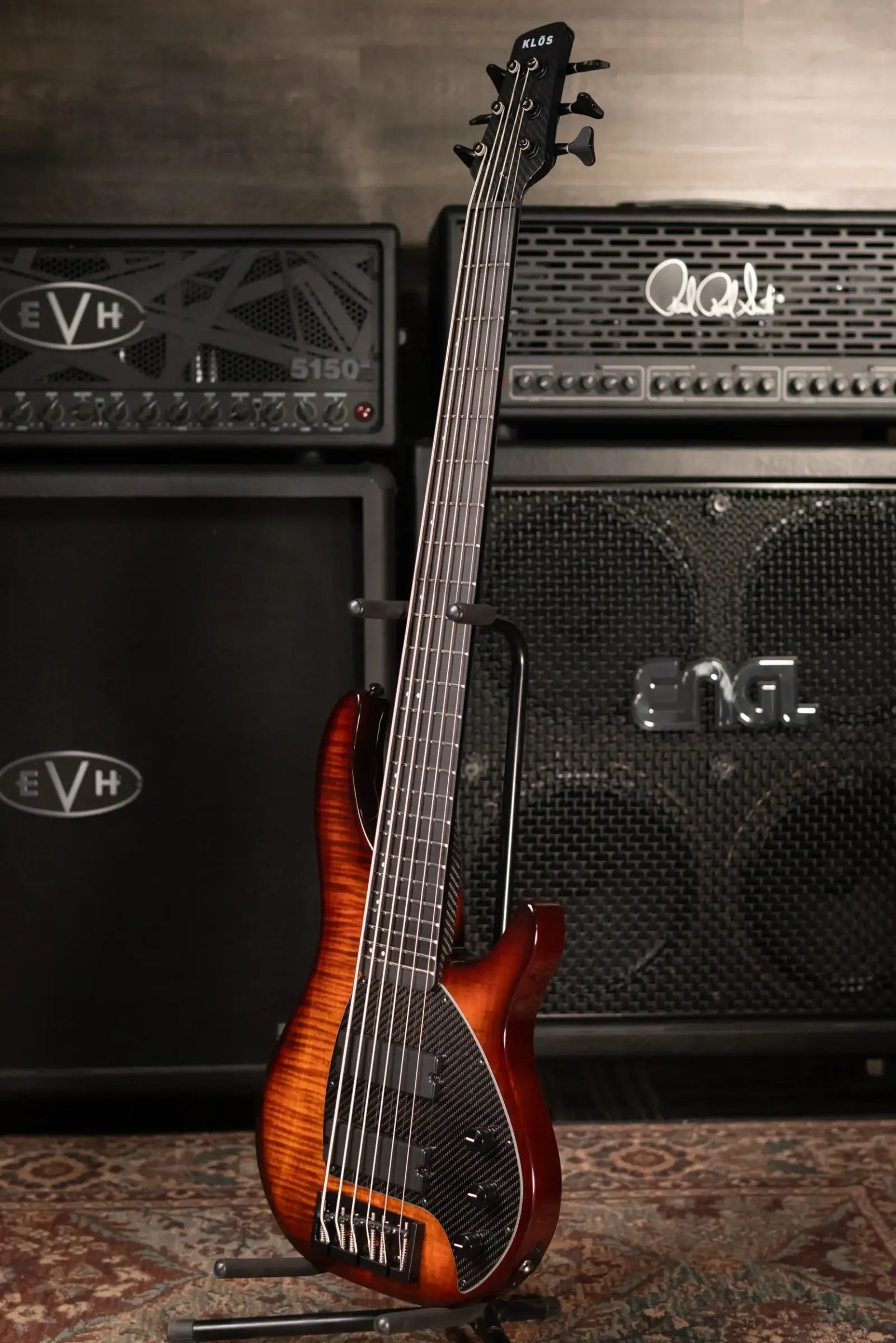 Klos Custom Series Apollo VI Passive Bass - Flame Sunburst with Gig Bag