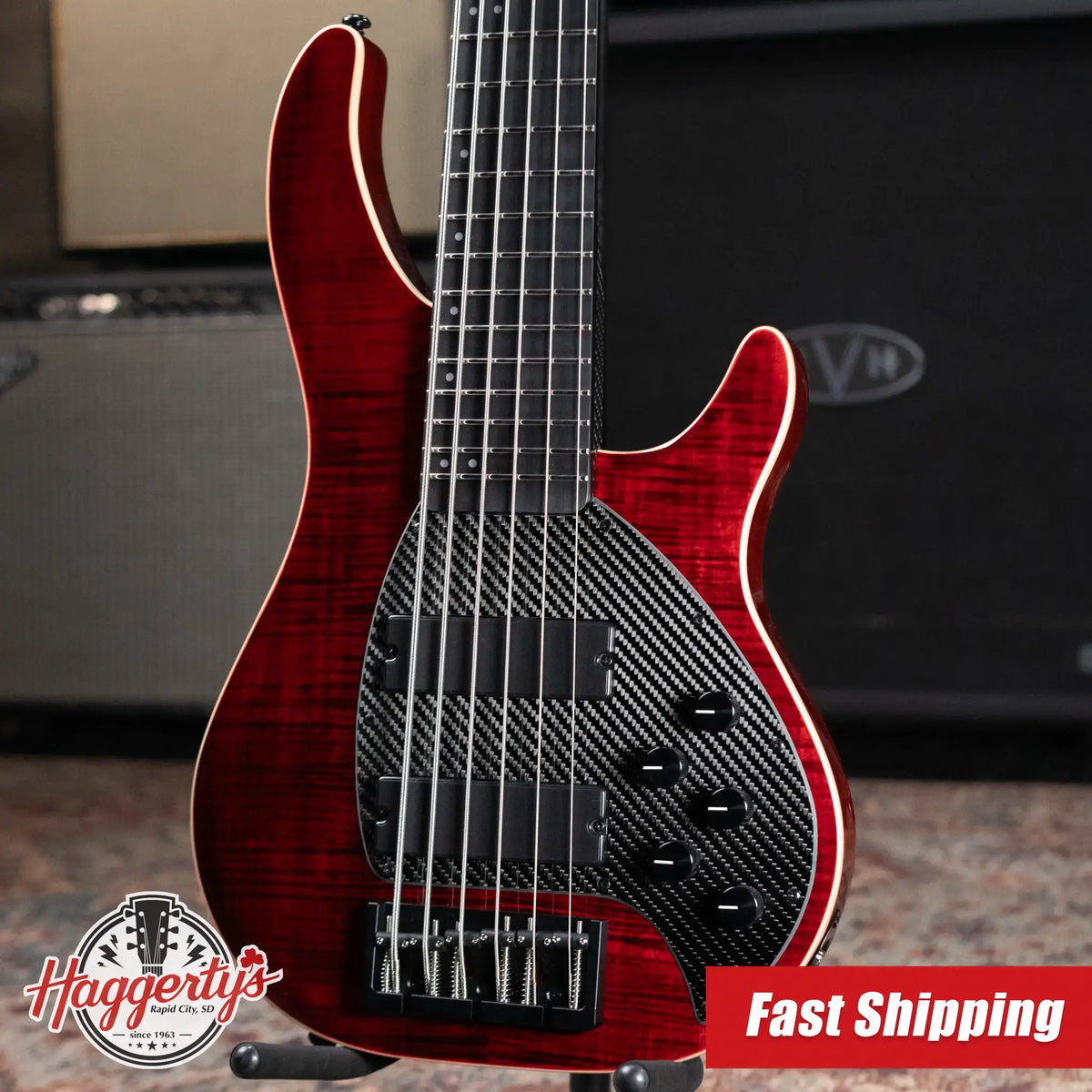 KLOS Apollo VI Custom Active Bass - Red with Gig Bag