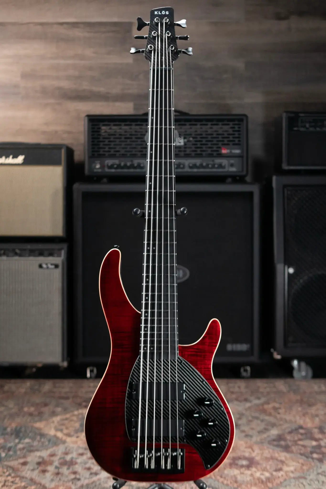 Klos Apollo VI Custom Active Bass - Red with Gig Bag