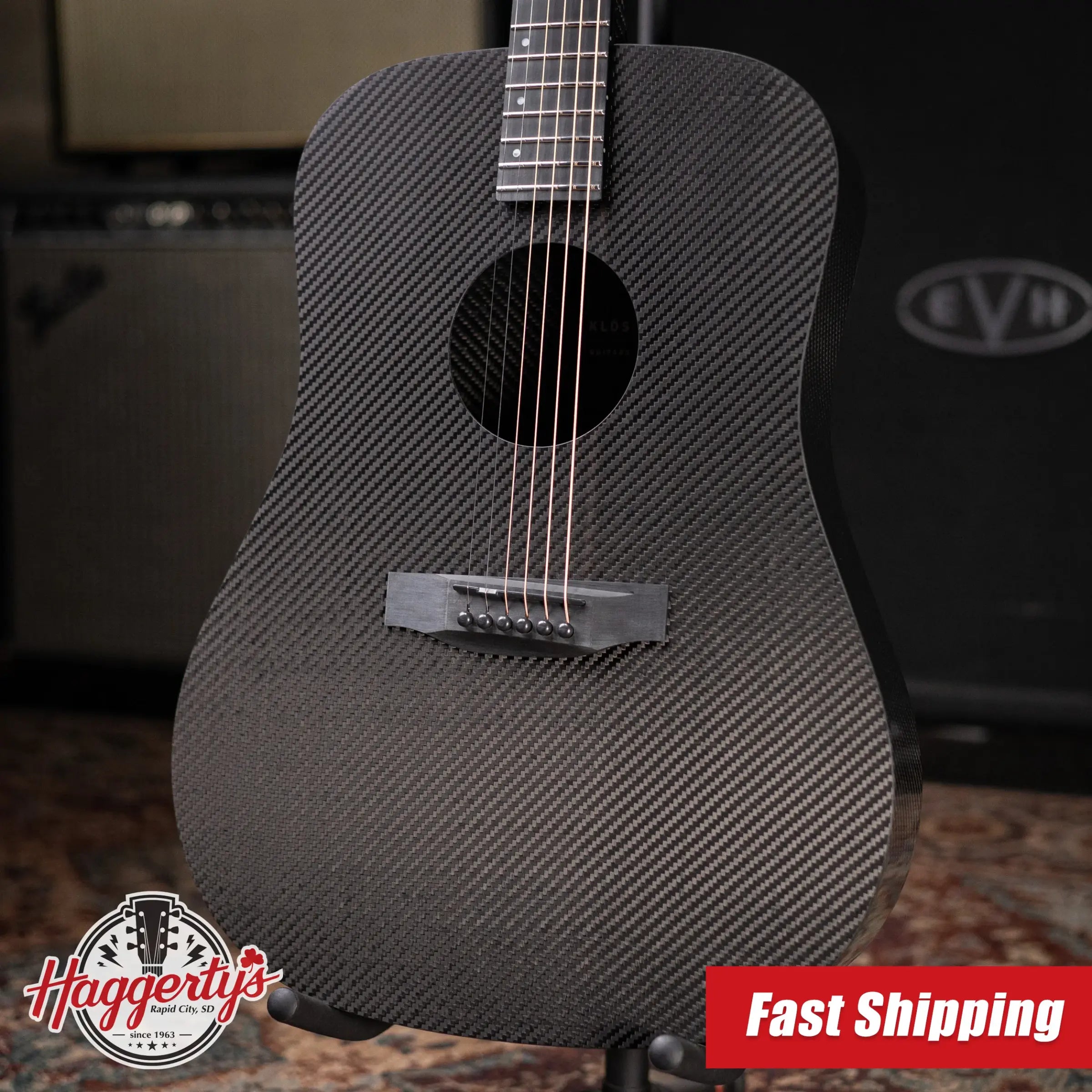 Klos Full Carbon Left-Hand Dreadnought Acoustic Guitar with Gig Bag