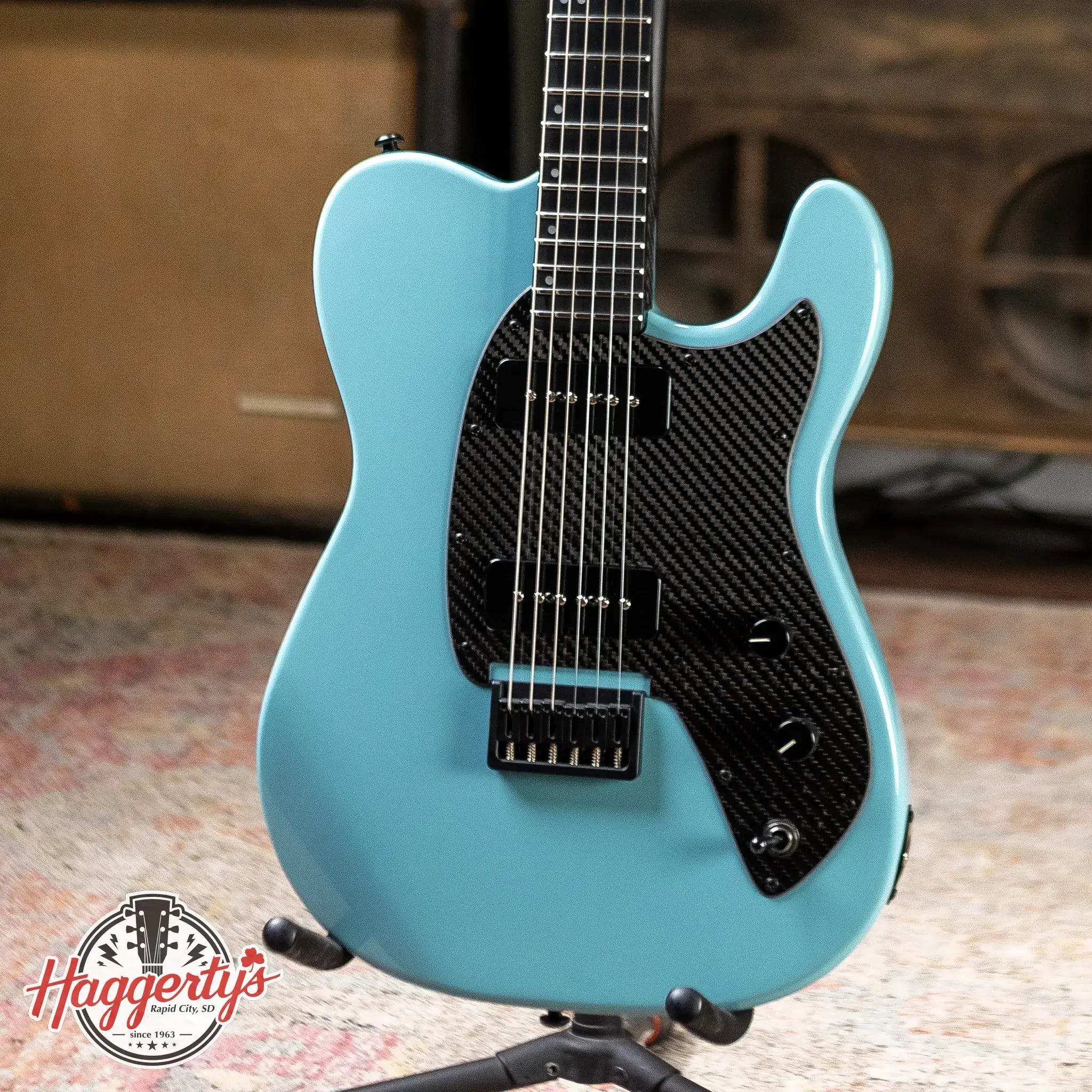 Klos Telomere Custom Series Paulownia P-90s Electric Guitar - Stone Blue with Gig Bag