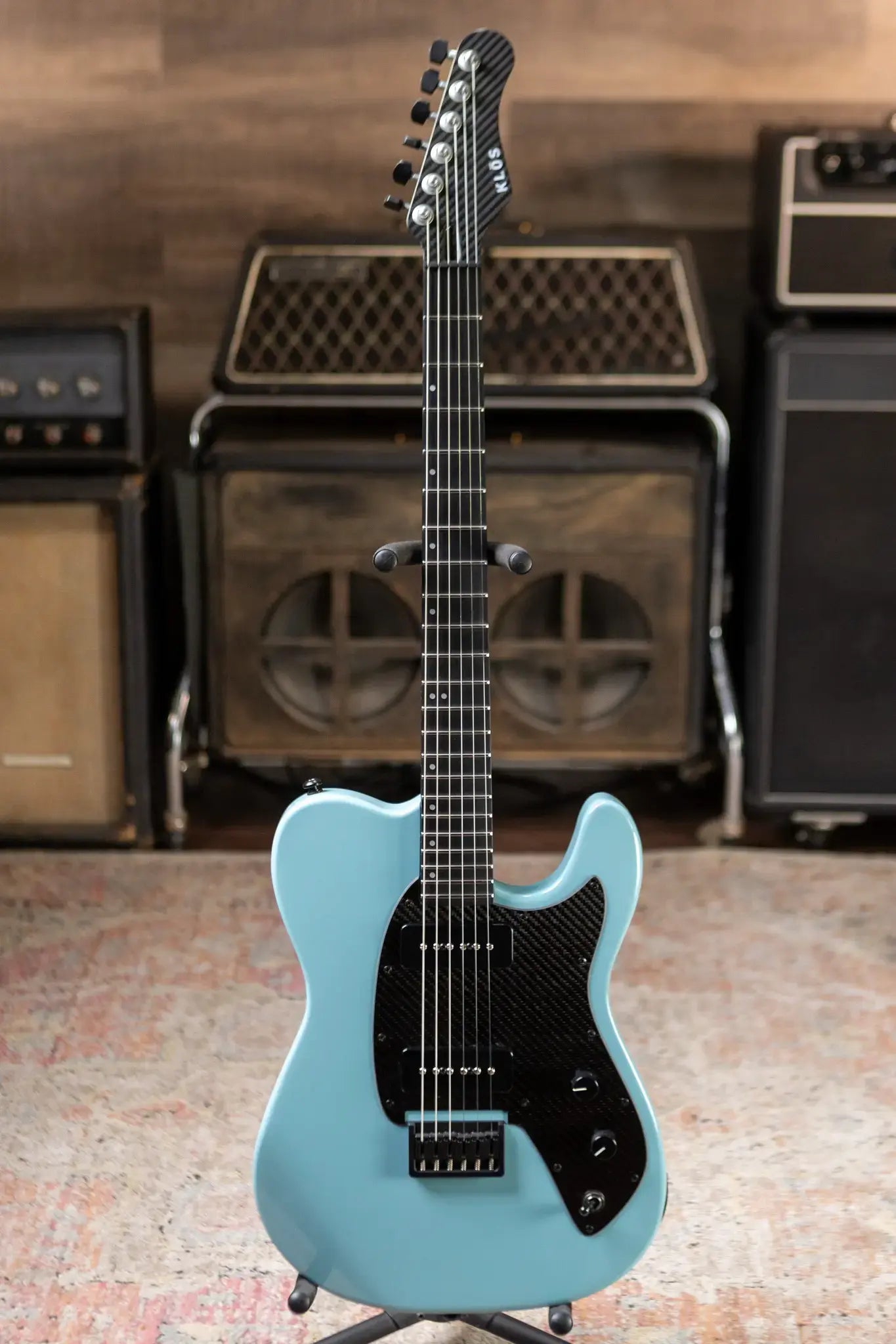 Klos Telomere Custom Series Paulownia P-90s Electric Guitar - Stone Blue with Gig Bag