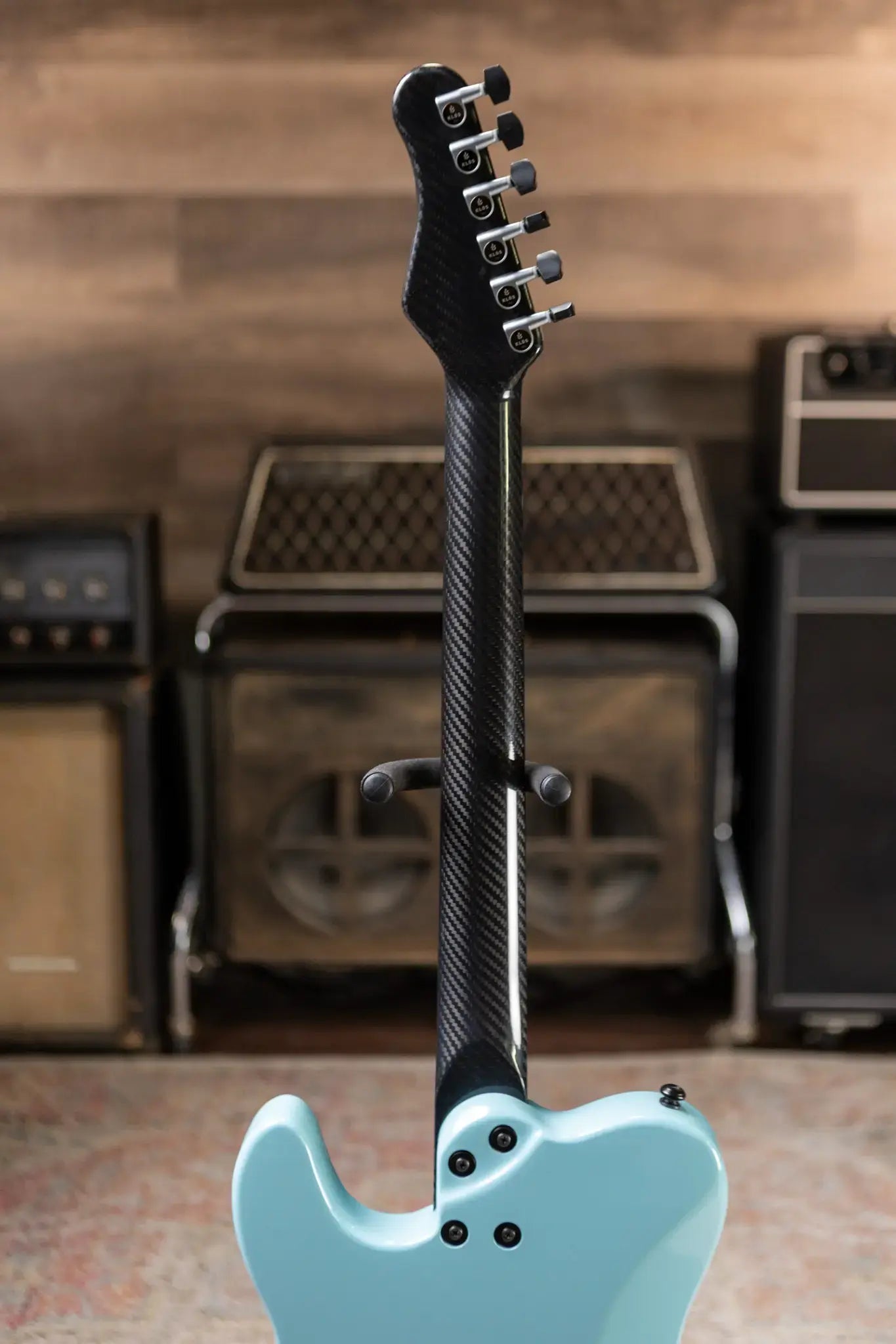 Klos Telomere Custom Series Paulownia P-90s Electric Guitar - Stone Blue with Gig Bag