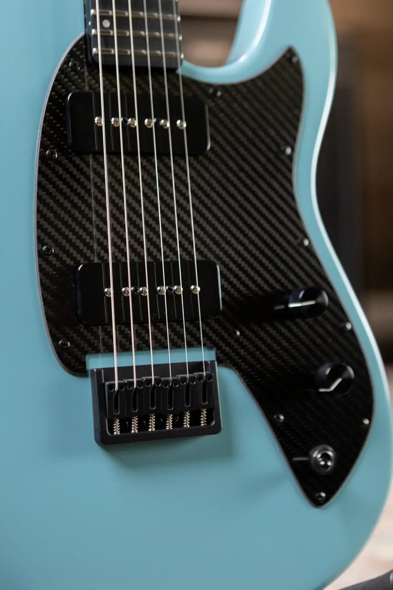 Klos Telomere Custom Series Paulownia P-90s Electric Guitar - Stone Blue with Gig Bag