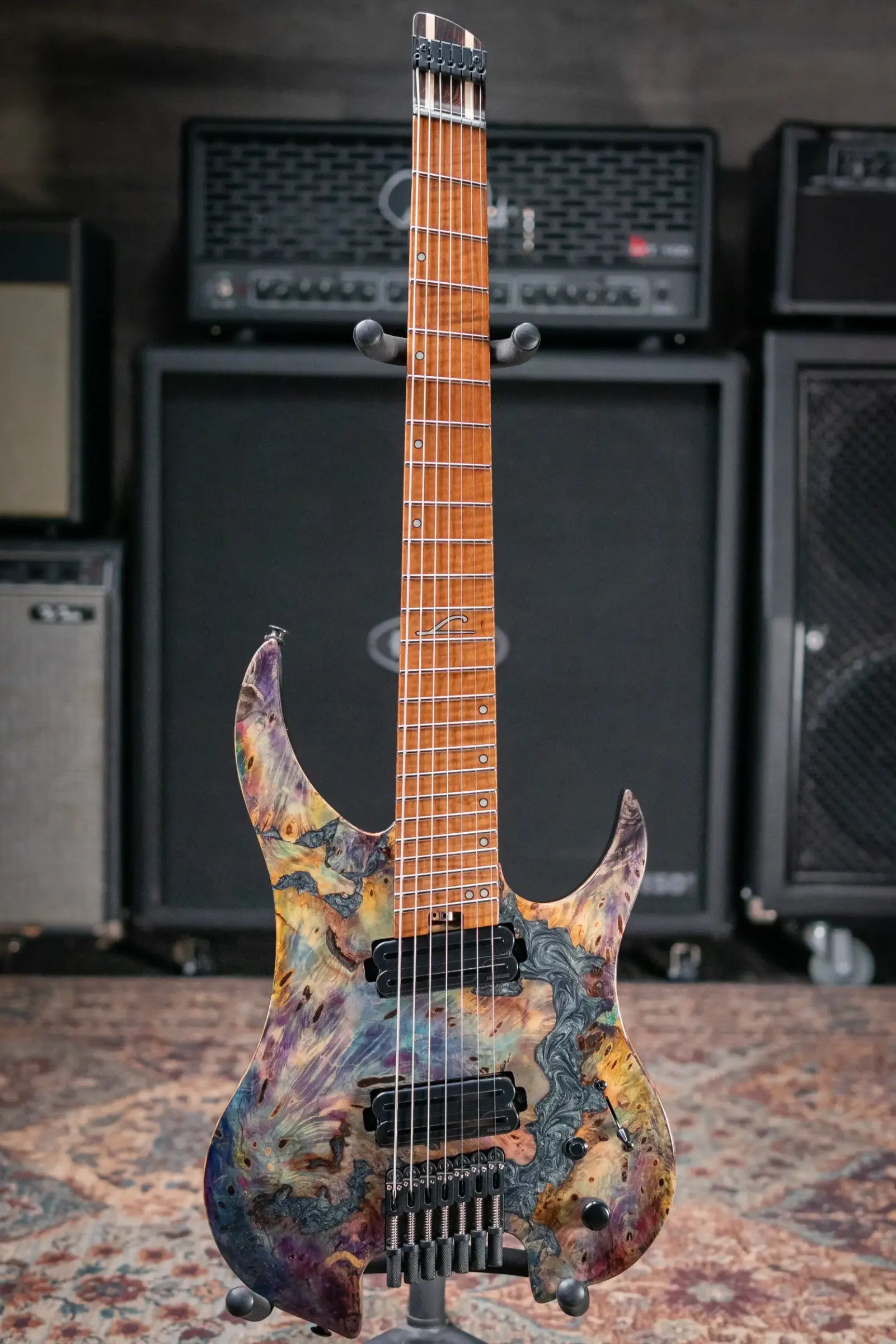 Legator GX7F-CL Ghost 7-String Multi-Scale Headless Electric Guitar - Coral with Gig Bag