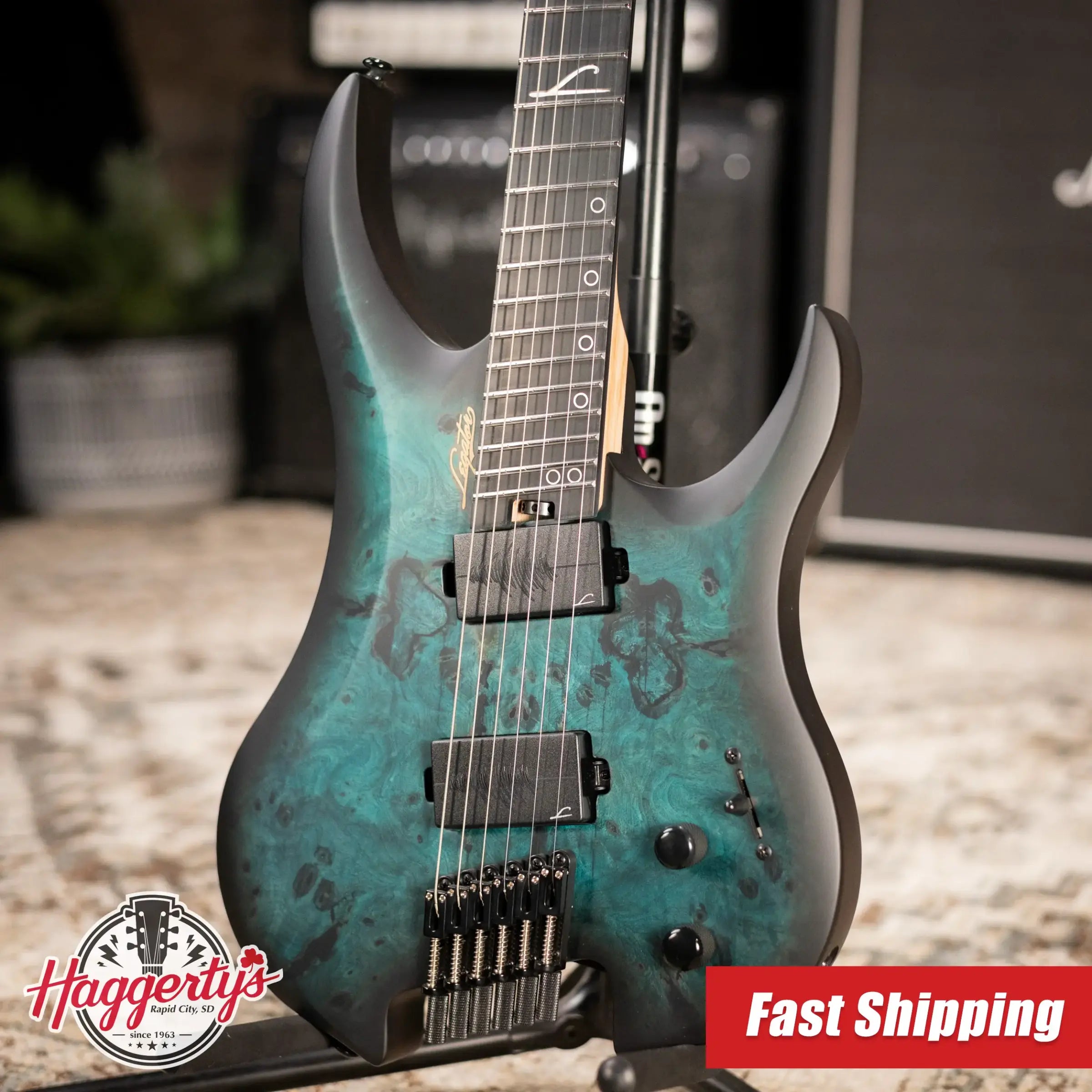 Legator Ghost G6FSS-DS Super Shred 6-String Multi-Scale Electric Guitar - Dark Sapphire with Gig Bag