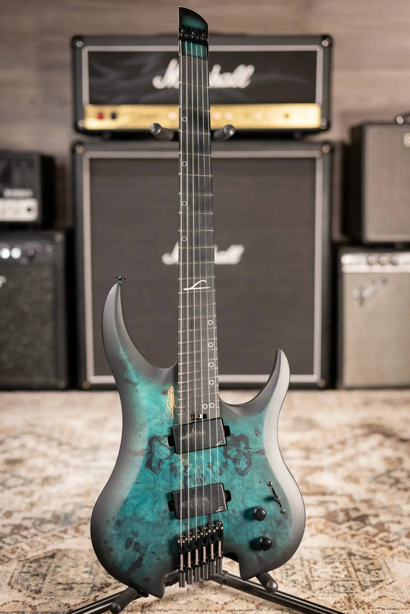 Legator Ghost G6FSS-DS Super Shred 6-String Multi-Scale Electric Guitar - Dark Sapphire with Gig Bag