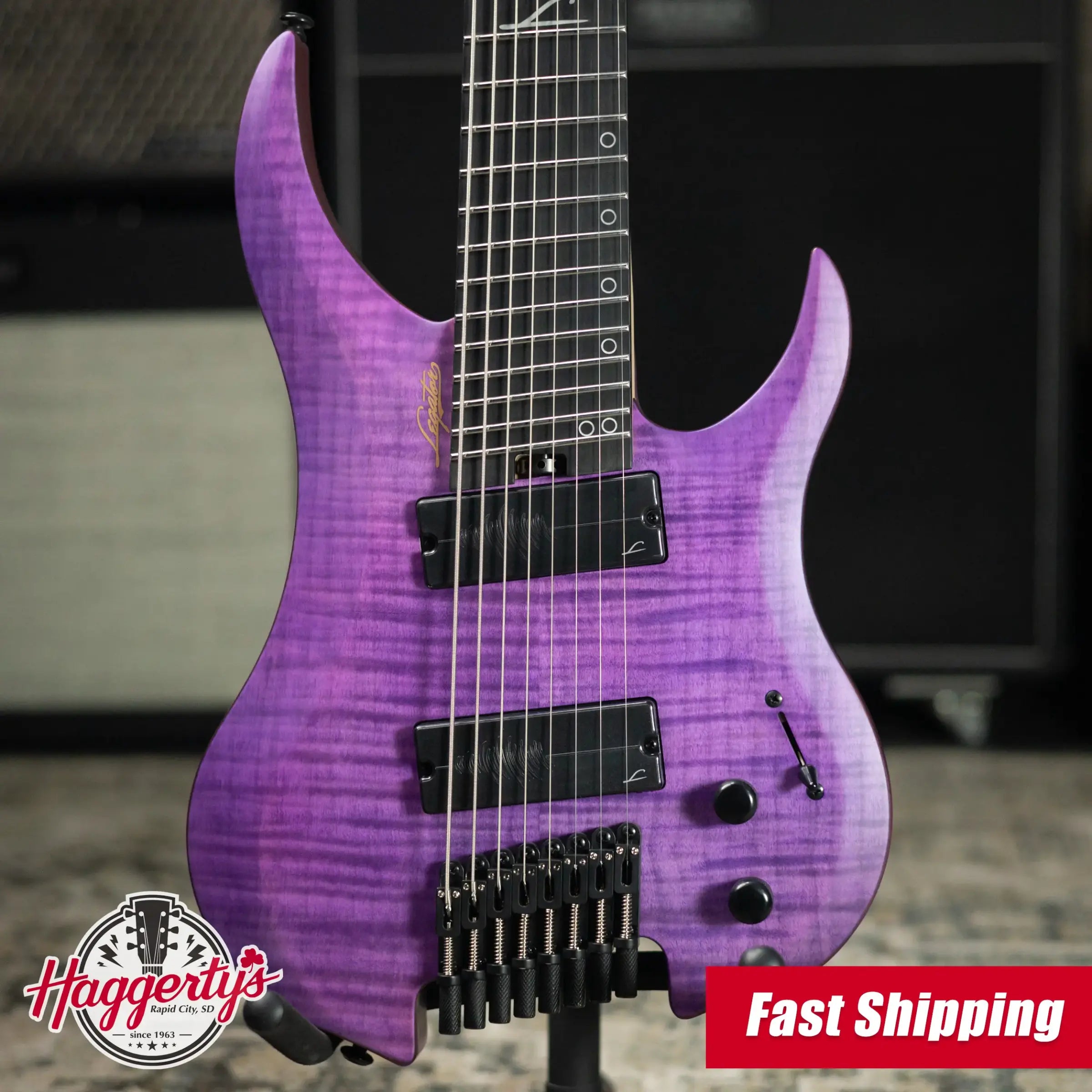 Legator Ghost G8FSS-PR Multi Scale 8-String Electric Guitar - Purple Flame