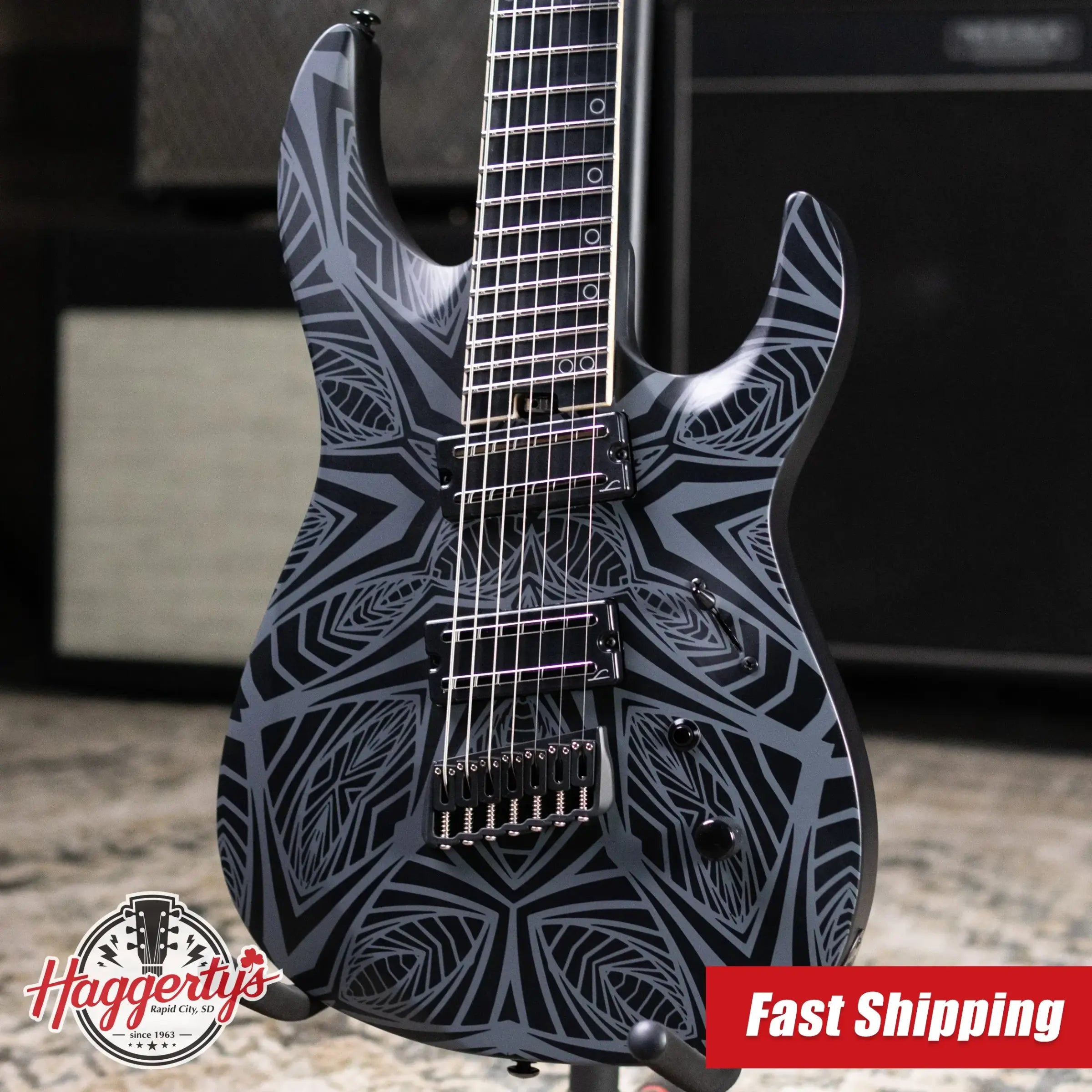 Legator N7F-INK Ninja Bolt-On 7-String Multi-Scale Electric Guitar - Satin Ilya Black with Gig Bag