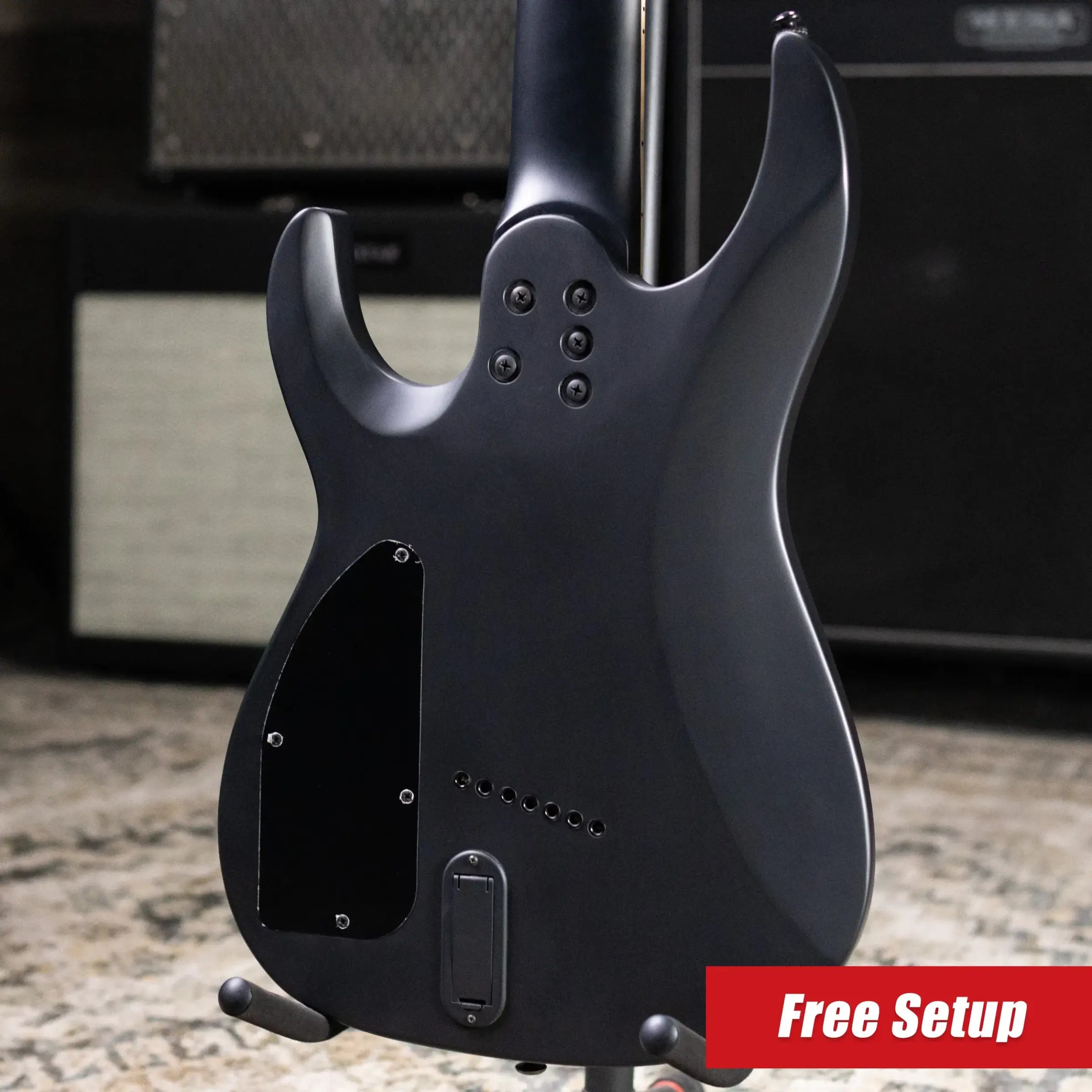 Legator N7F-INK Ninja Bolt-On 7-String Multi-Scale Electric Guitar - Satin Ilya Black with Gig Bag