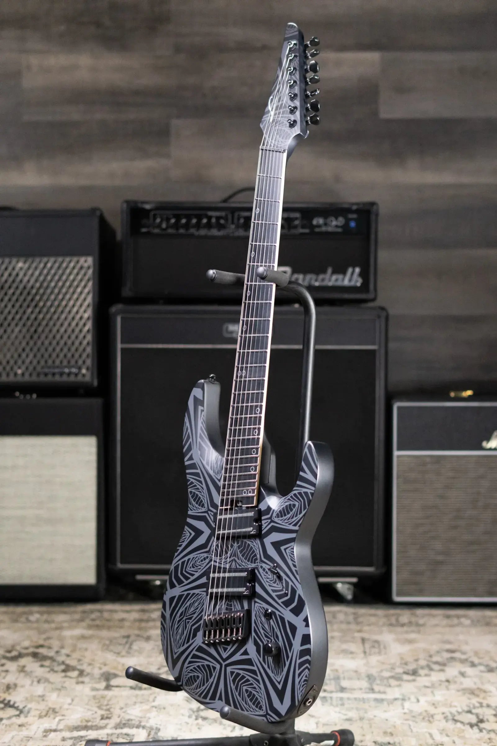 Legator N7F-INK Ninja Bolt-On 7-String Multi-Scale Electric Guitar - Satin Ilya Black with Gig Bag