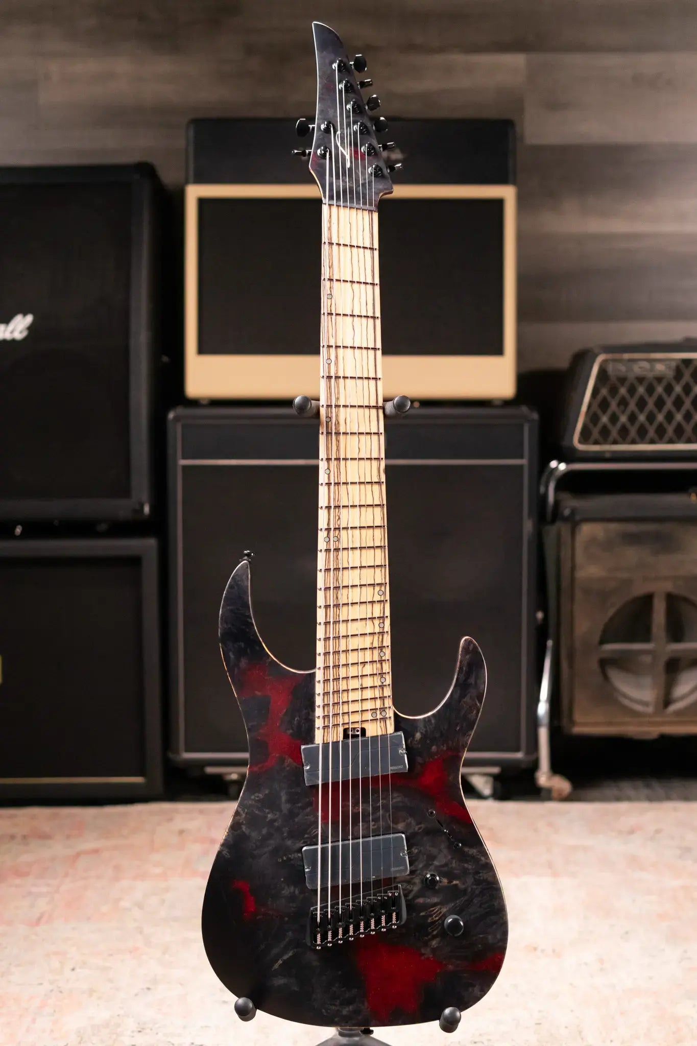 Legator N8FX-BW 8-String Multi-Scale Electric Guitar - Black Widow with Gig Bag