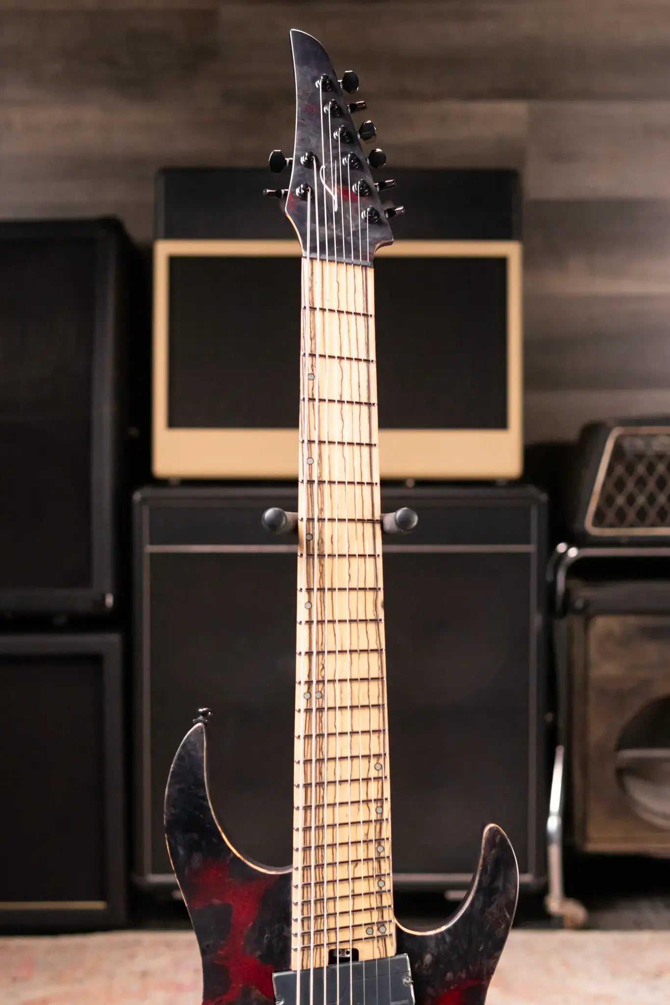 Legator N8FX-BW 8-String Multi-Scale Electric Guitar - Black Widow with Gig Bag