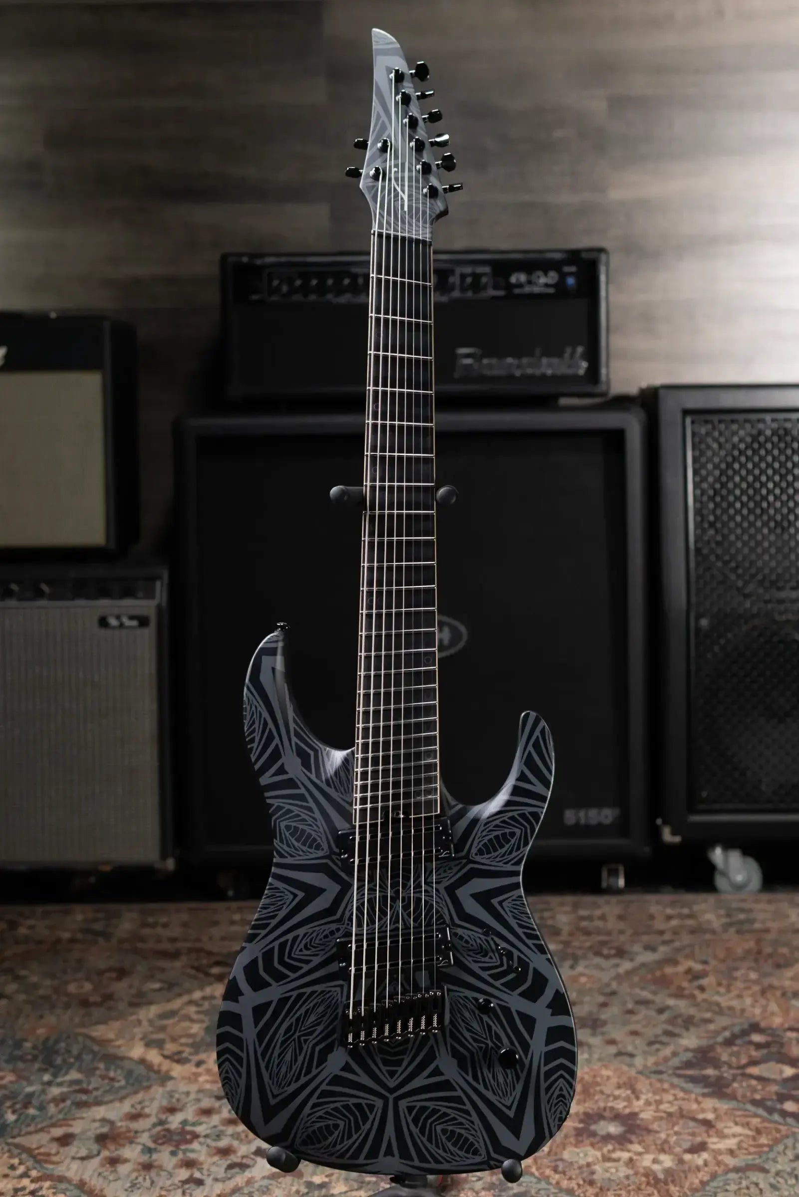 Legator N8F-INK Ninja Bolt-On 8-String Multi-Scale Electric Guitar - Satin Ilya Black with Gig Bag