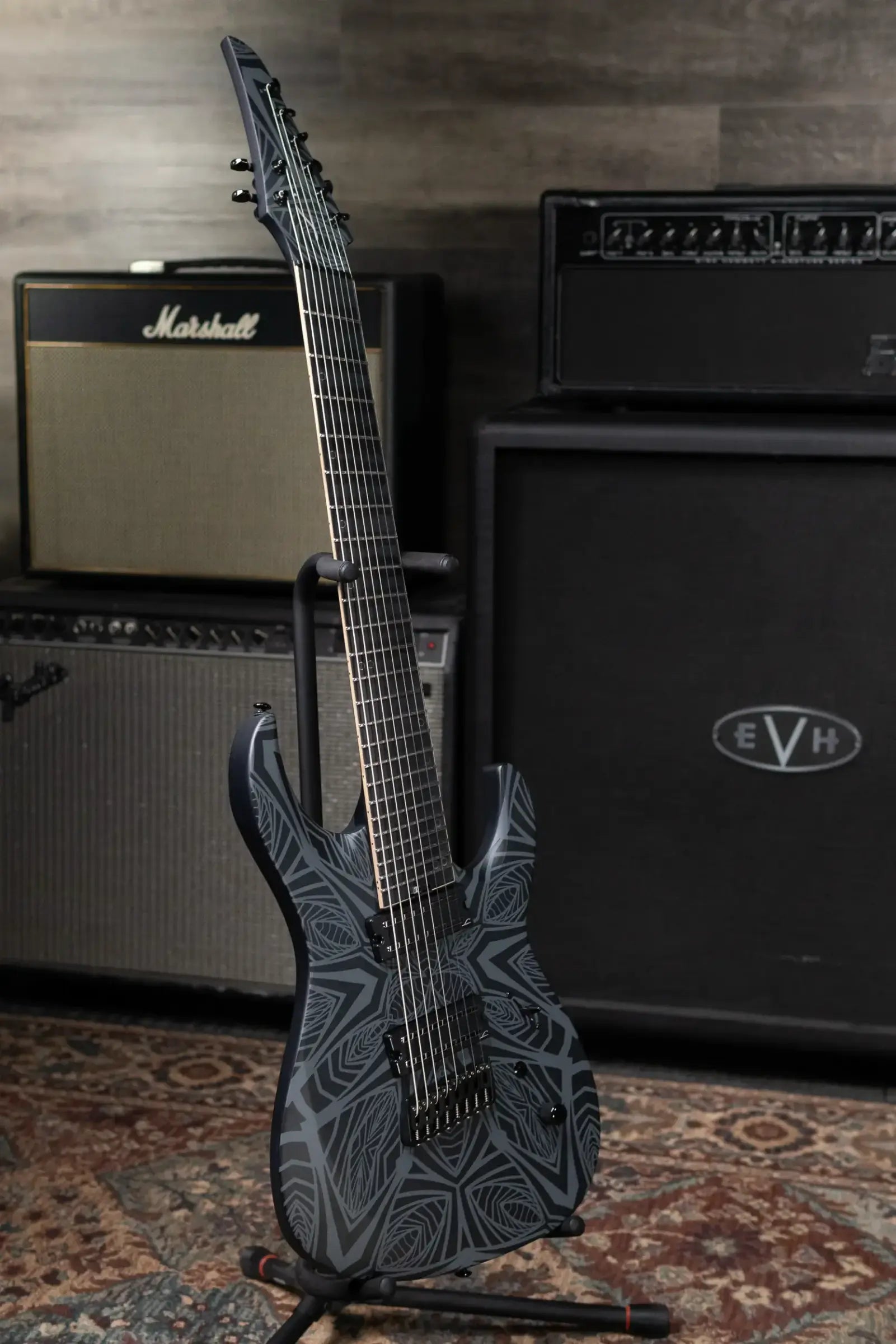 Legator N8F-INK Ninja Bolt-On 8-String Multi-Scale Electric Guitar - Satin Ilya Black with Gig Bag