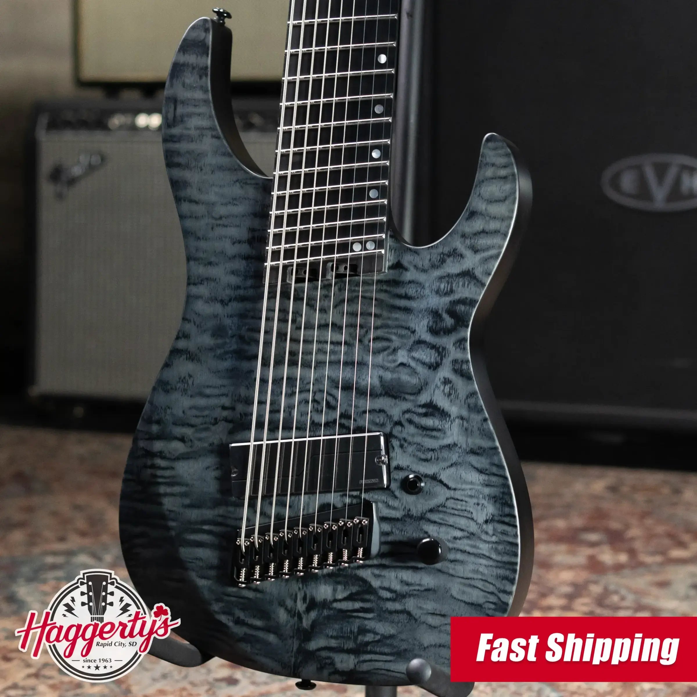 Legator N9F-BLK Ninja Multi-Scale 9-String Electric Guitar - Black with Gig Bag - B-Stock