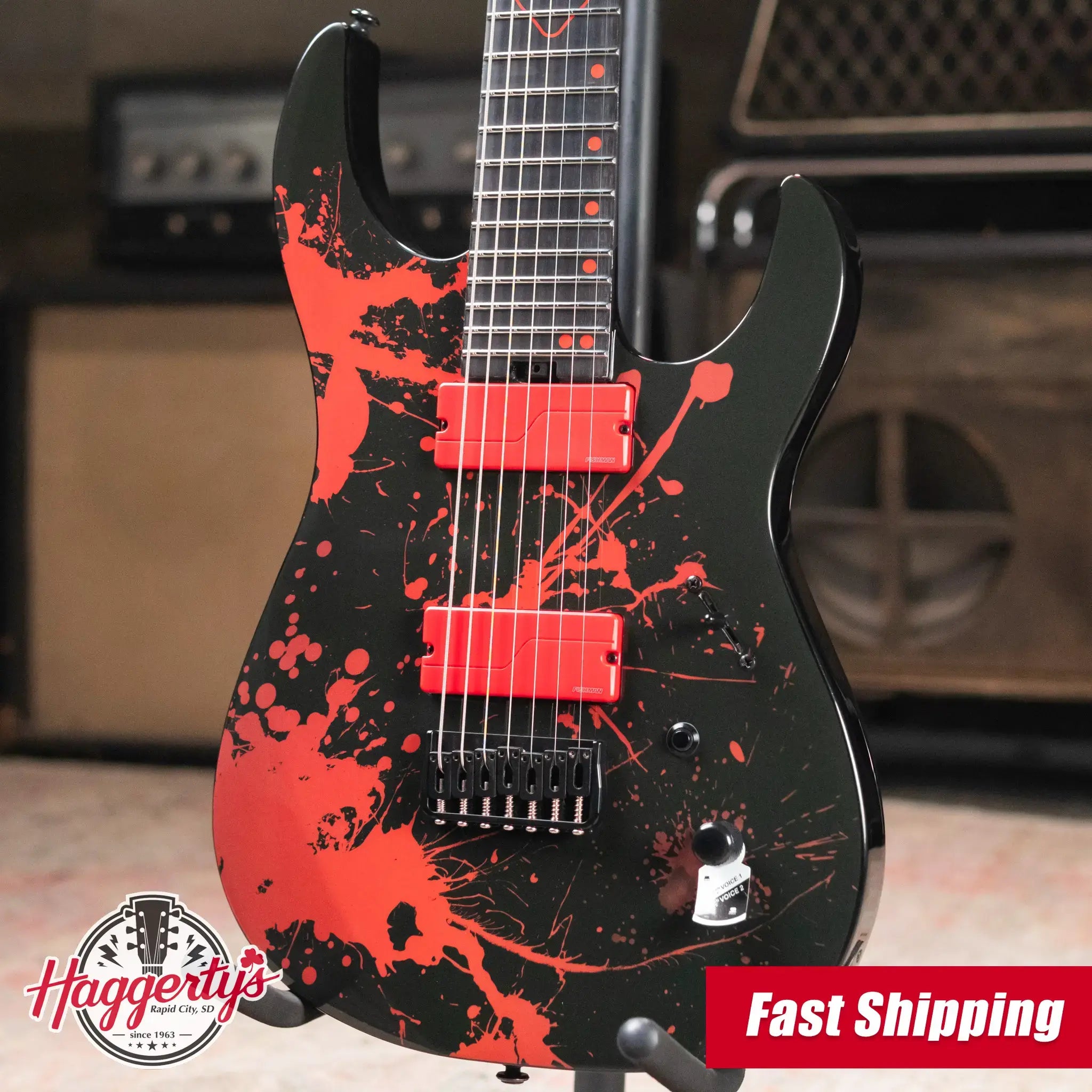 Legator Ninja N7 Slaughter 7-String Electric Guitar - Demolisher Black with Gig Bag