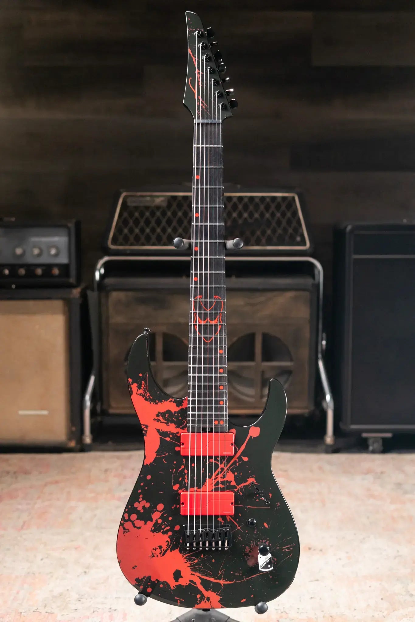 Legator Ninja N7 Slaughter 7-String Electric Guitar - Demolisher Black with Gig Bag