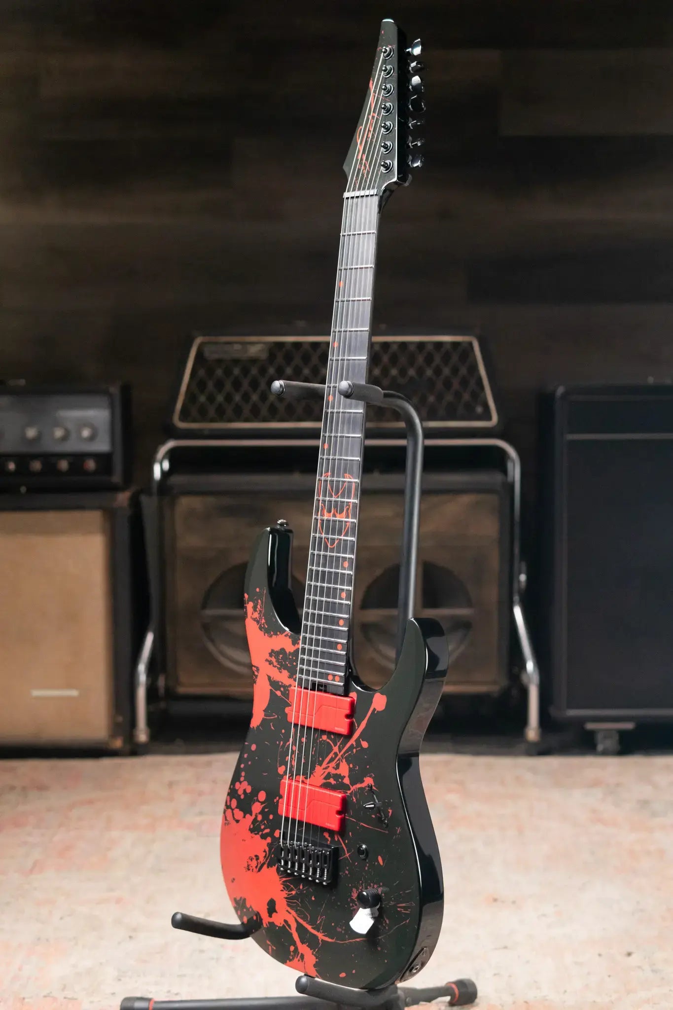 Legator Ninja N7 Slaughter 7-String Electric Guitar - Demolisher Black with Gig Bag