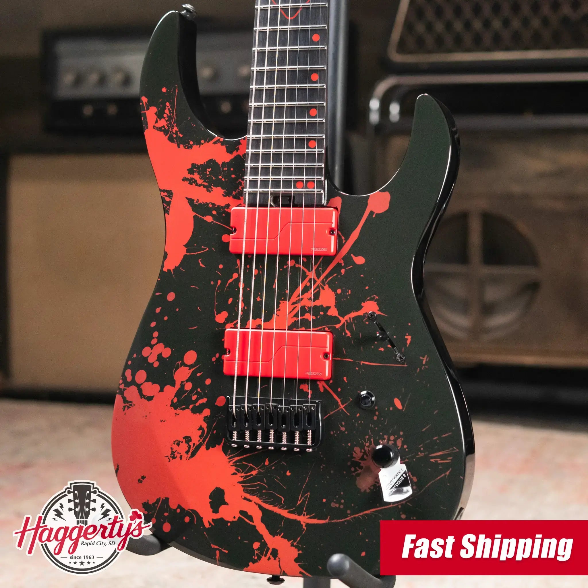 Legator Ninja N7 Slaughter 7-String Electric Guitar - Demolisher Black with Gig Bag