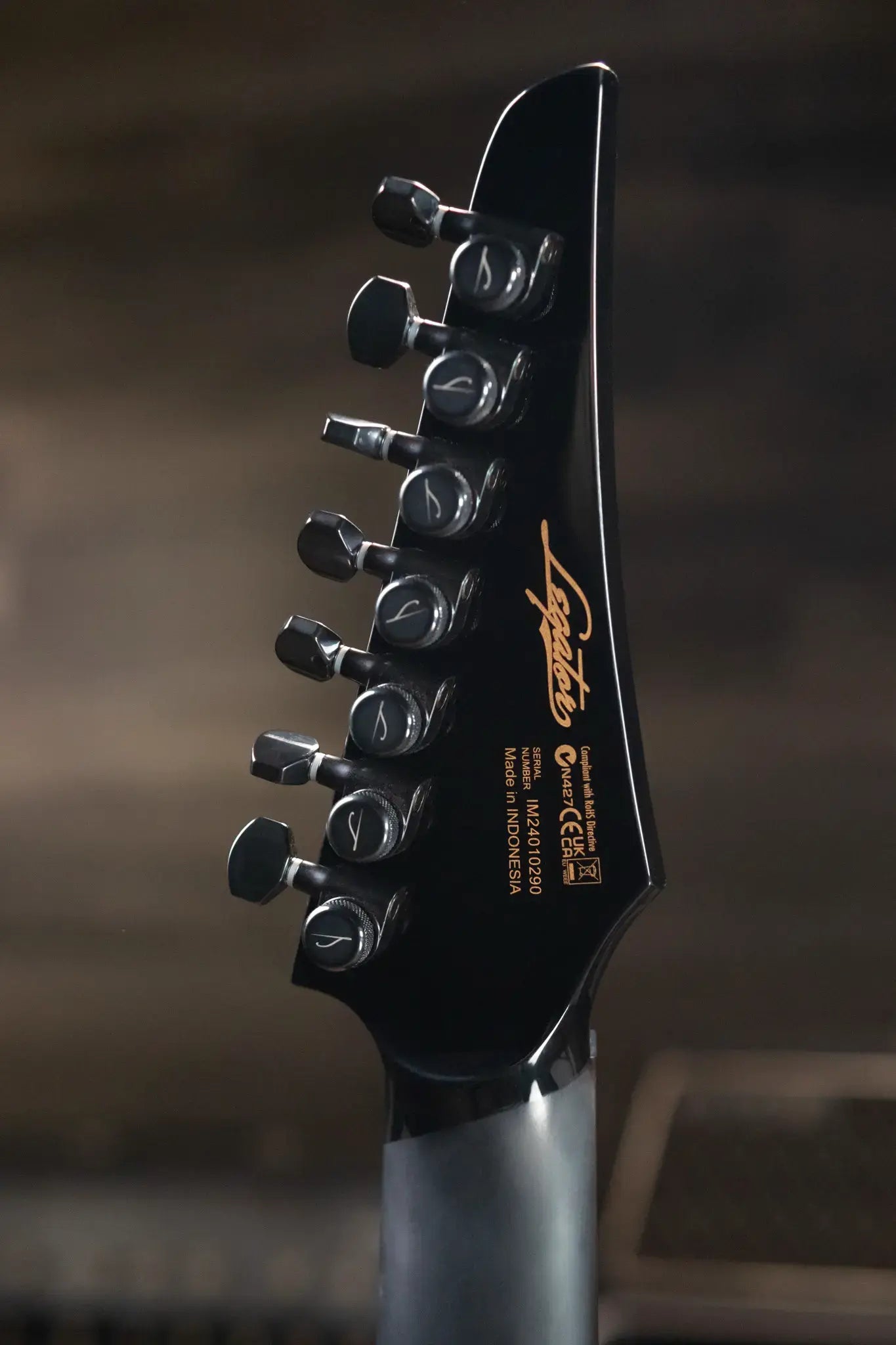 Legator Ninja N7 Slaughter 7-String Electric Guitar - Demolisher Black with Gig Bag