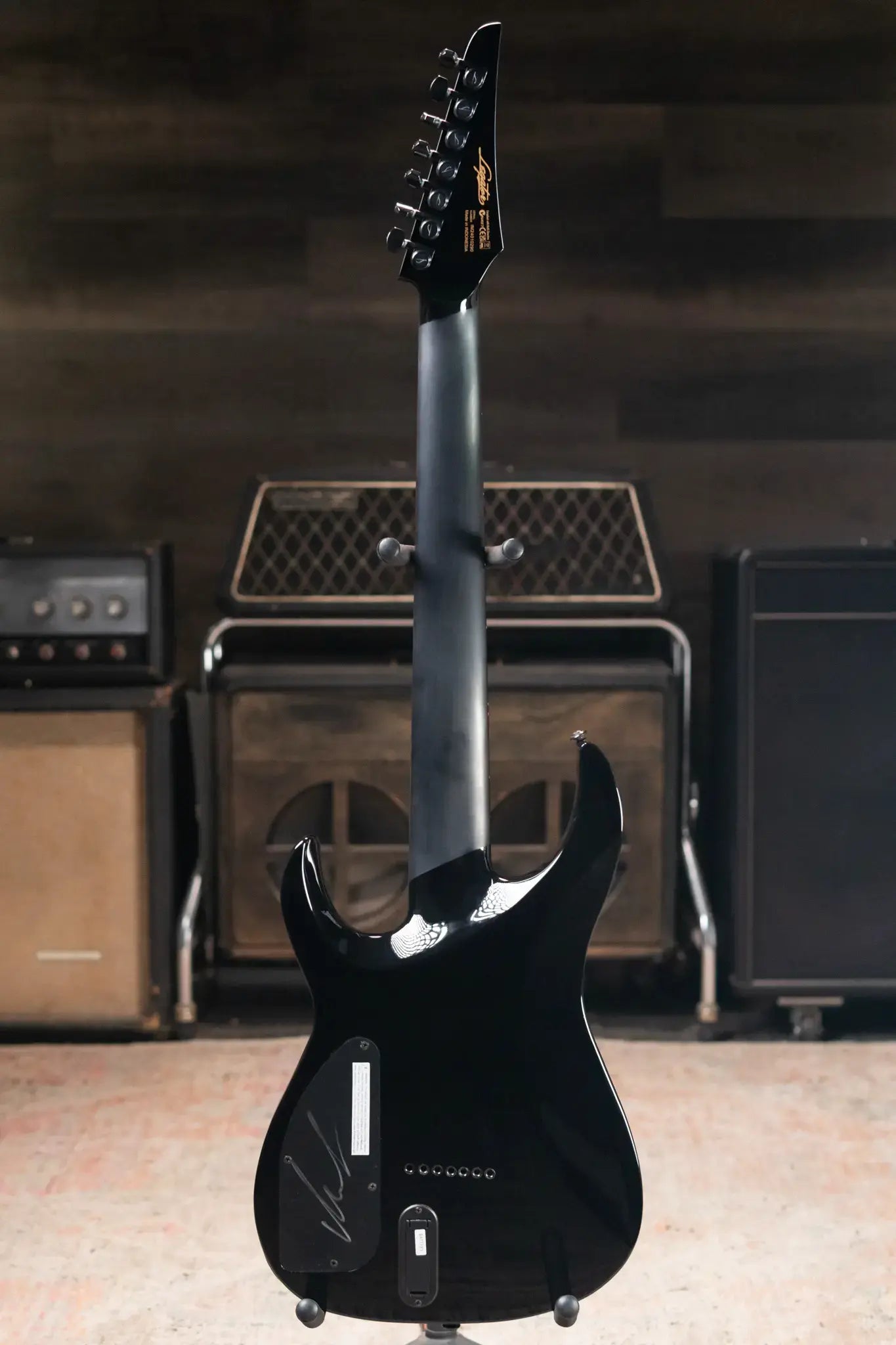 Legator Ninja N7 Slaughter 7-String Electric Guitar - Demolisher Black with Gig Bag