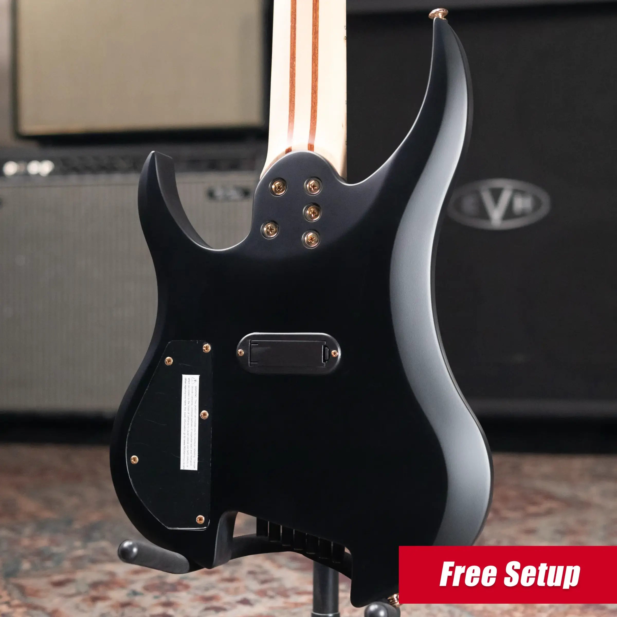 Legator Sebastiside Signature SB-7 Ghost 7-String Electric Guitar - Trans Black Burl Top with Gig Bag