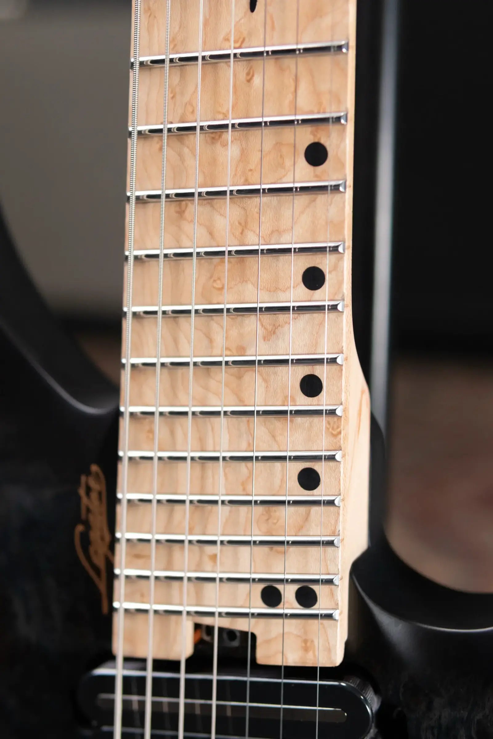 Legator Sebastiside Signature SB-7 Ghost 7-String Electric Guitar - Trans Black Burl Top with Gig Bag