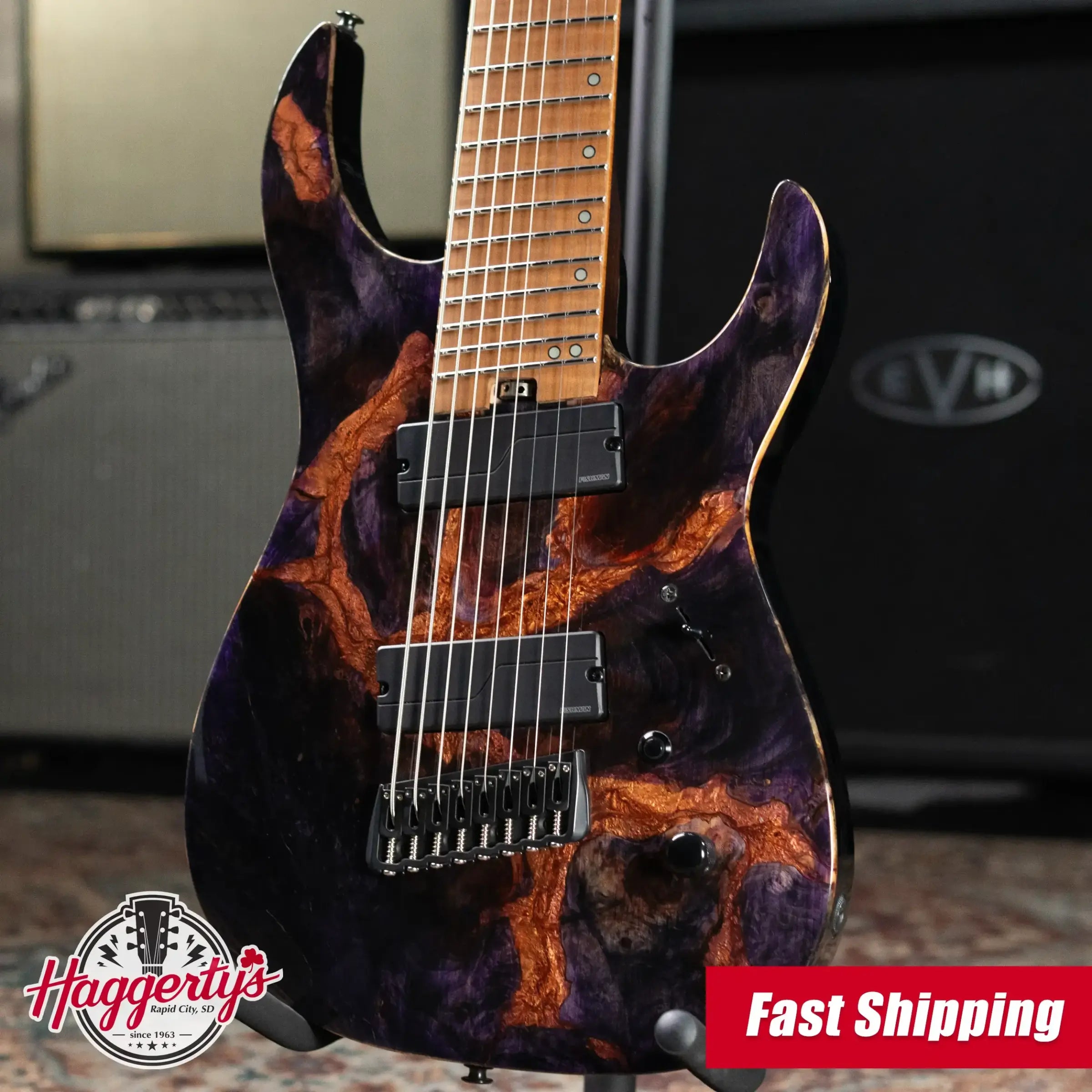Legator X8F-MG 8-String Multi-Scale Headless Electric Guitar - Magma with Gig Bag
