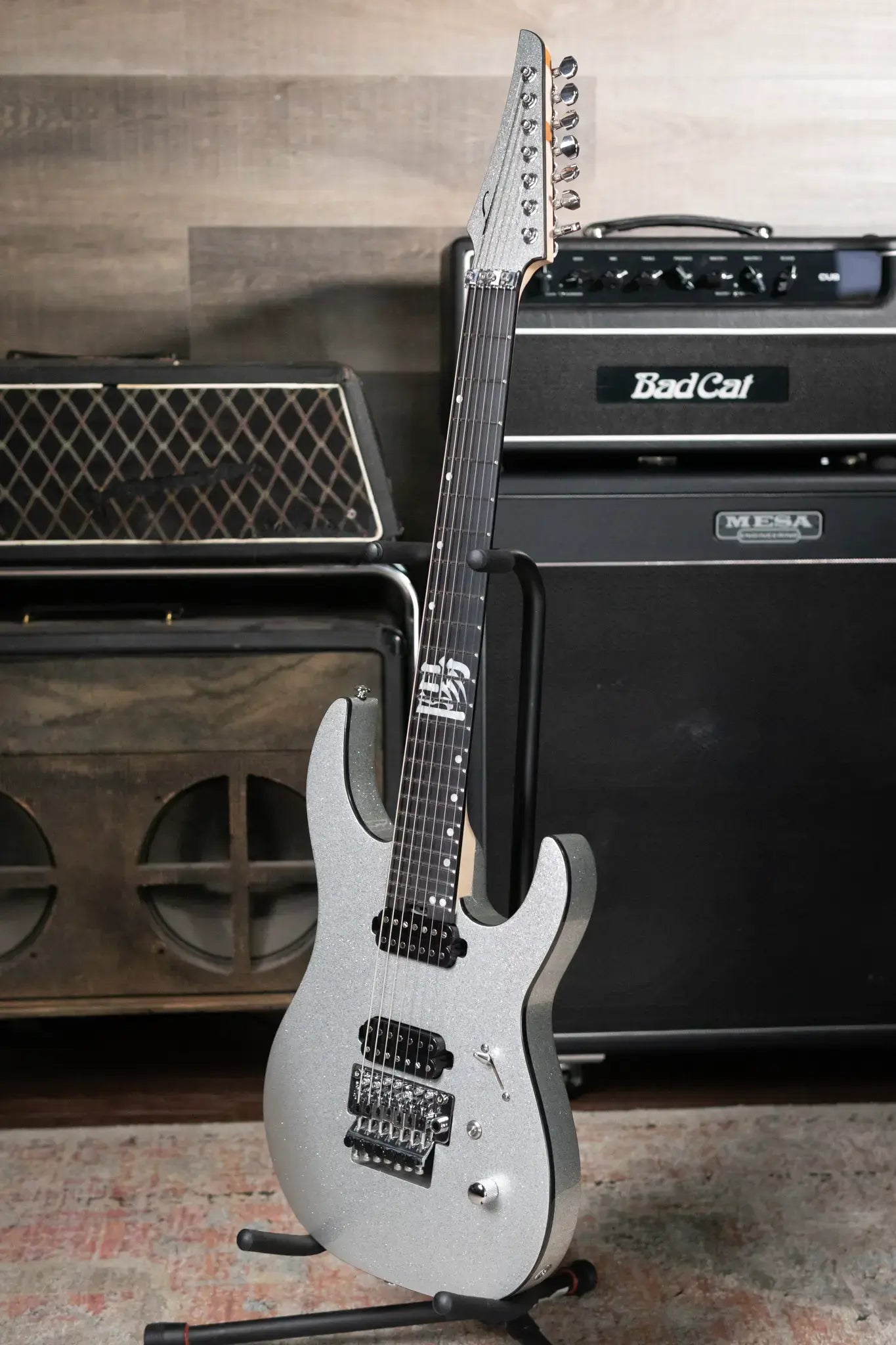 Legator Y07 7-String Electric Guitar - Silver with Gig Bag