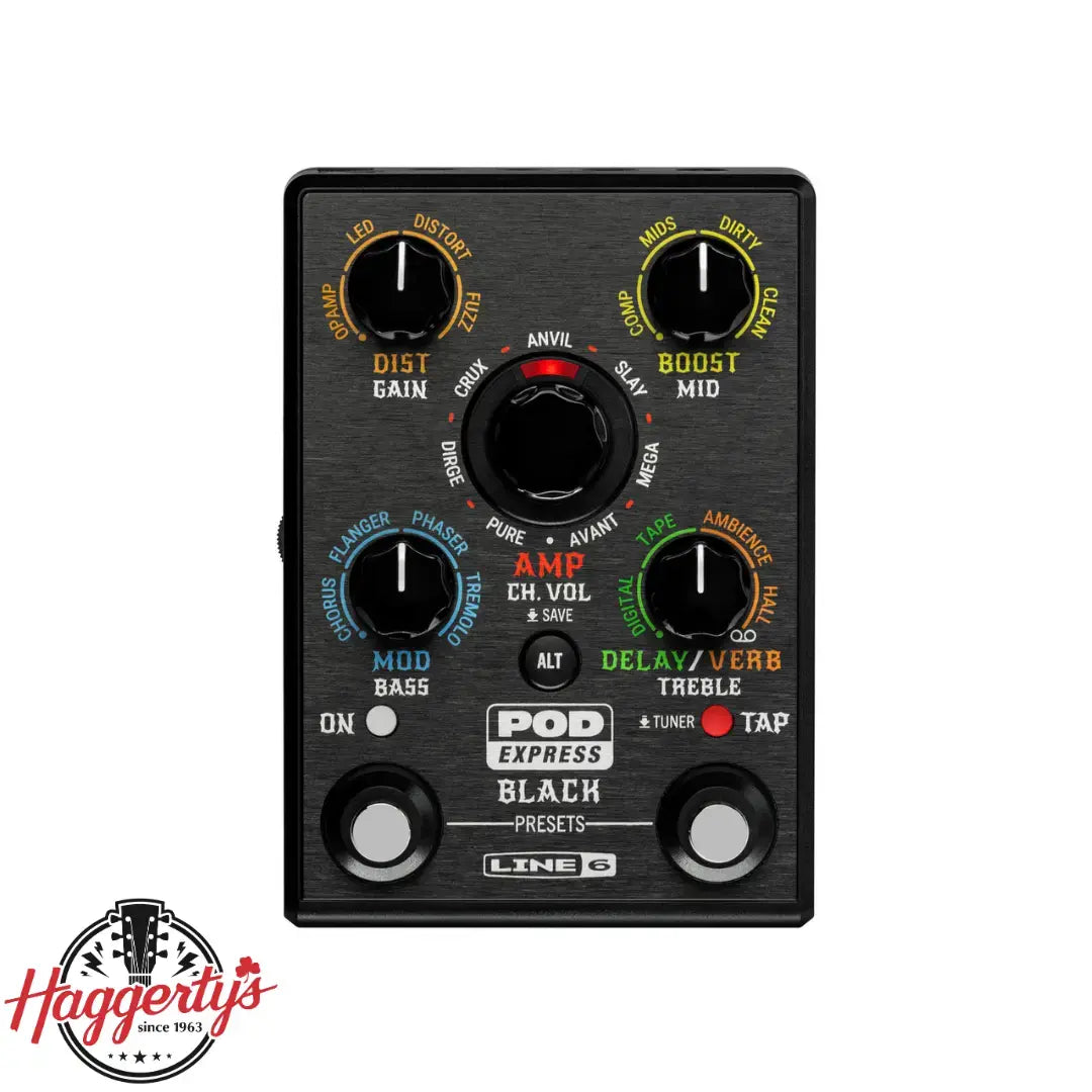Line 6 POD Express Black Guitar Effects Pedal
