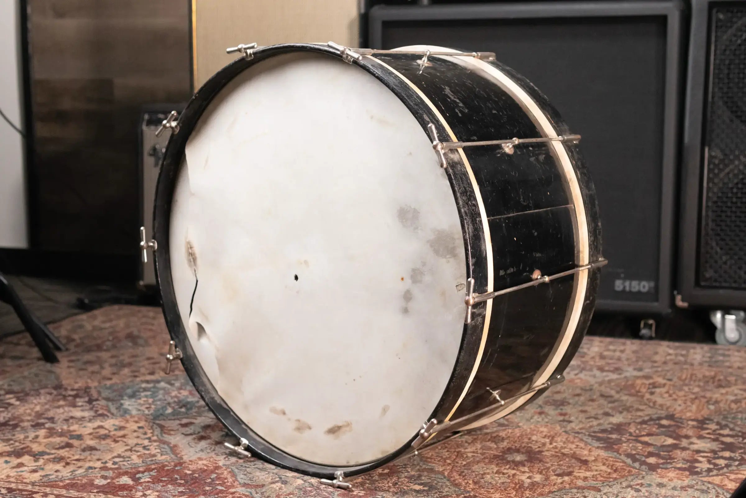 Ludwig 1920's 26"x11" Bass Drum with Original Heads - Black
