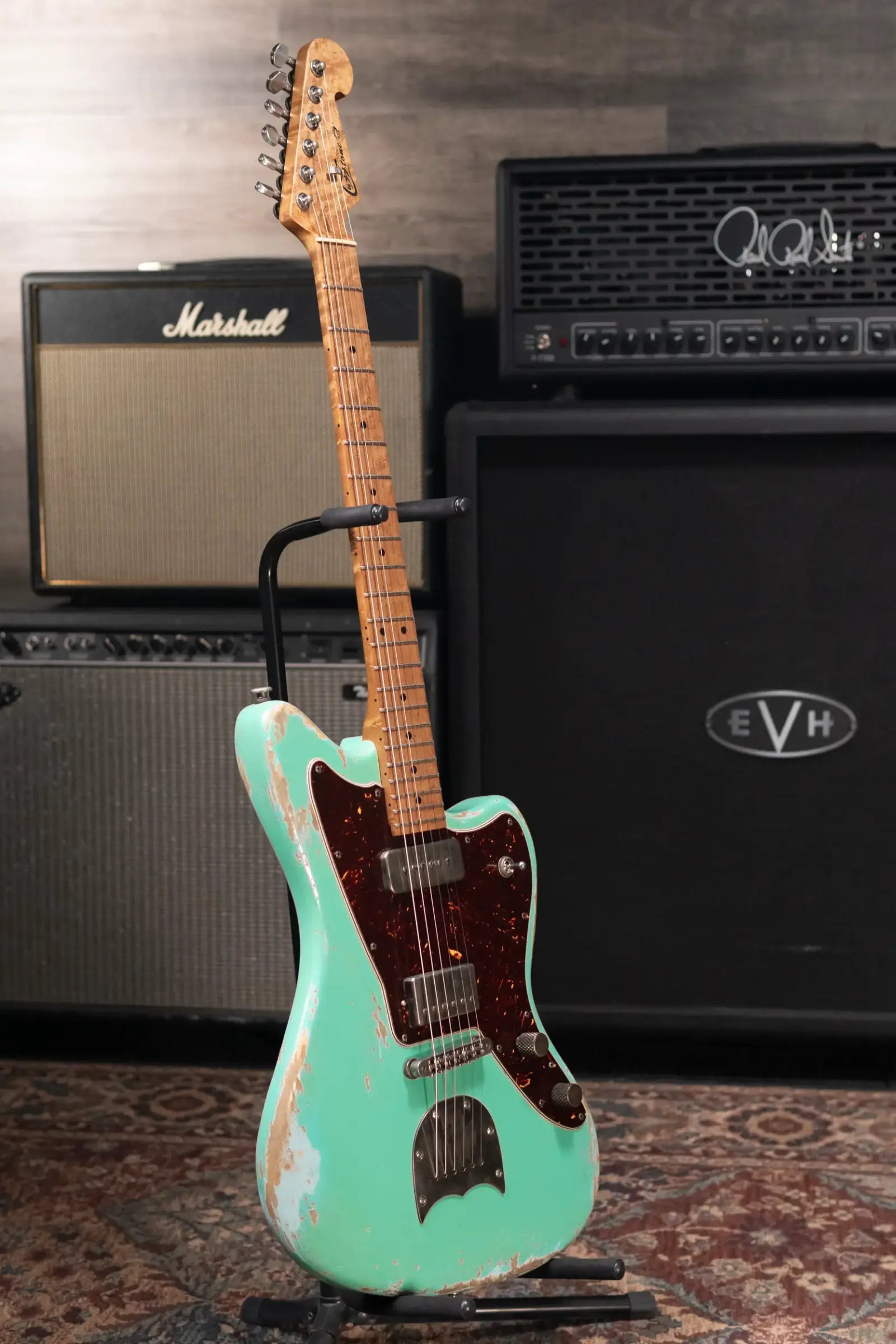 Luxxtone Choppa J Electric Guitar - Seafoam Green over Sonic Blue with Hardshell Case - Used