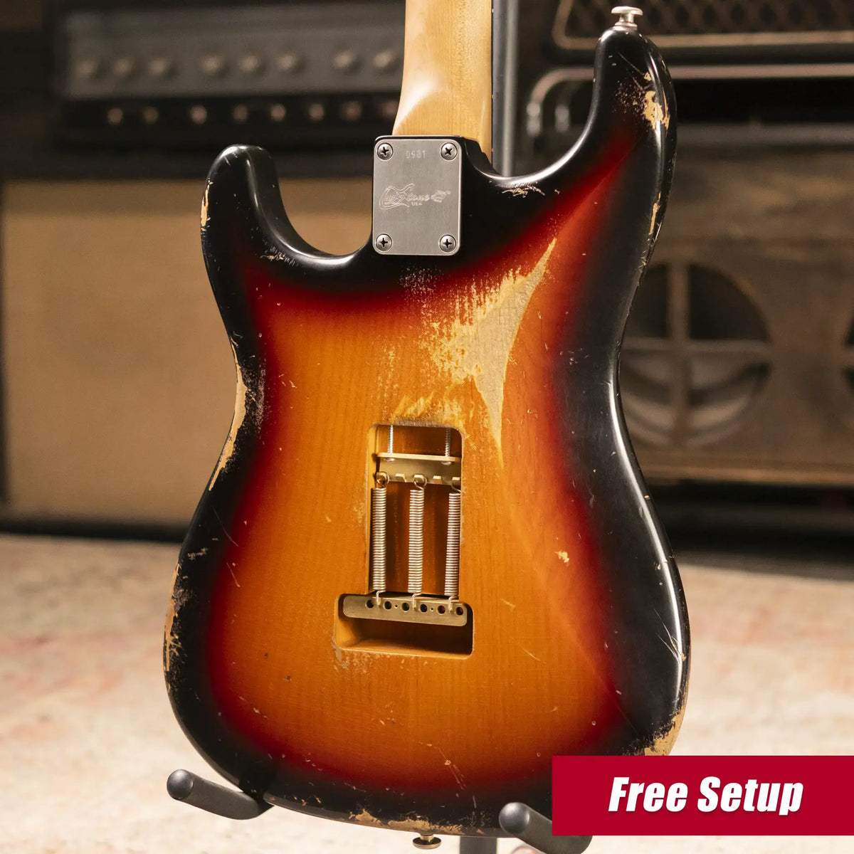 Luxxtone Choppa S HSS Electric Guitar - 3-Tone Sunburst with Hardshell Case