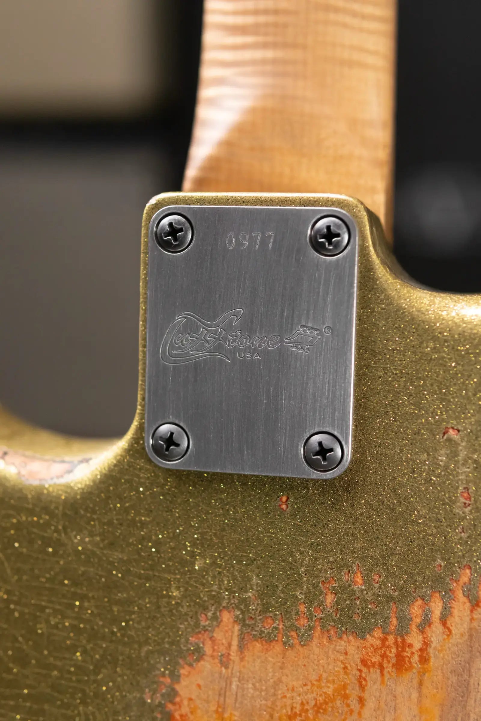 Luxxtone Choppa S HSS Electric Guitar - Gold Sparkle over 3-Tone Sunburst with Hardshell Case