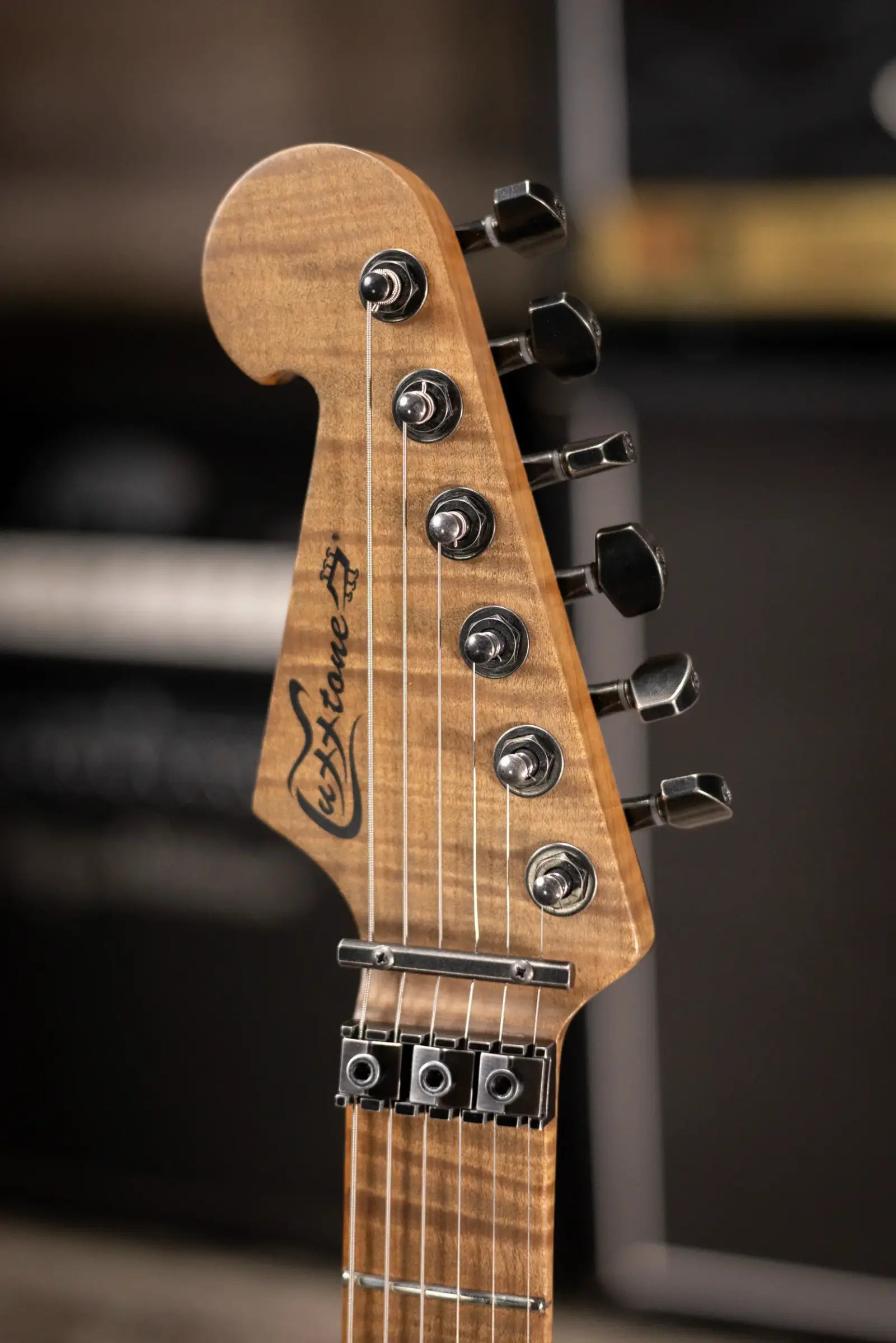 Luxxtone Custom Shop Ghost Electric Guitar - Torched Turquoise Salvage with Hardshell Case