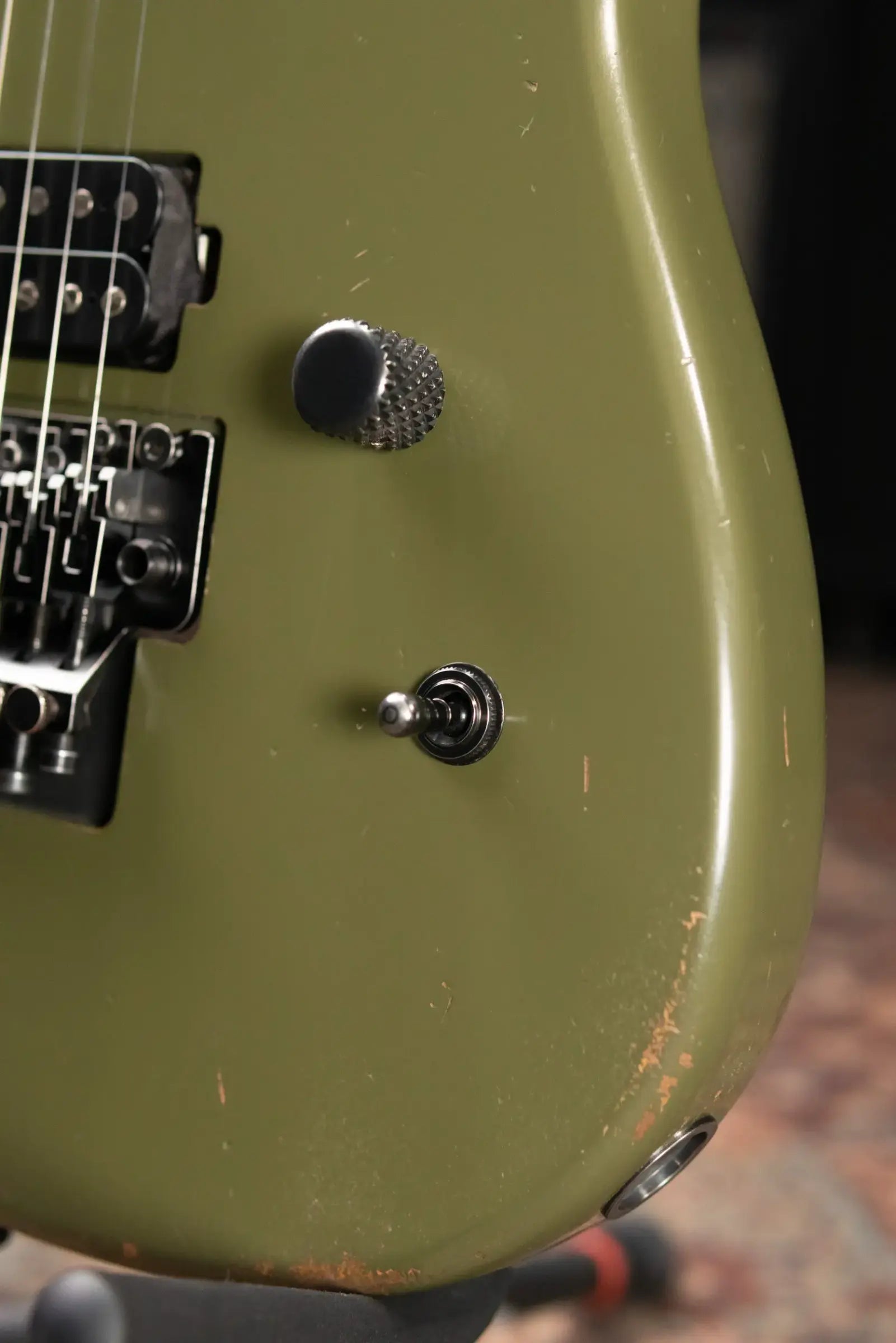Luxxtone El Machete Electric Guitar - Army Green with Hardshell Case