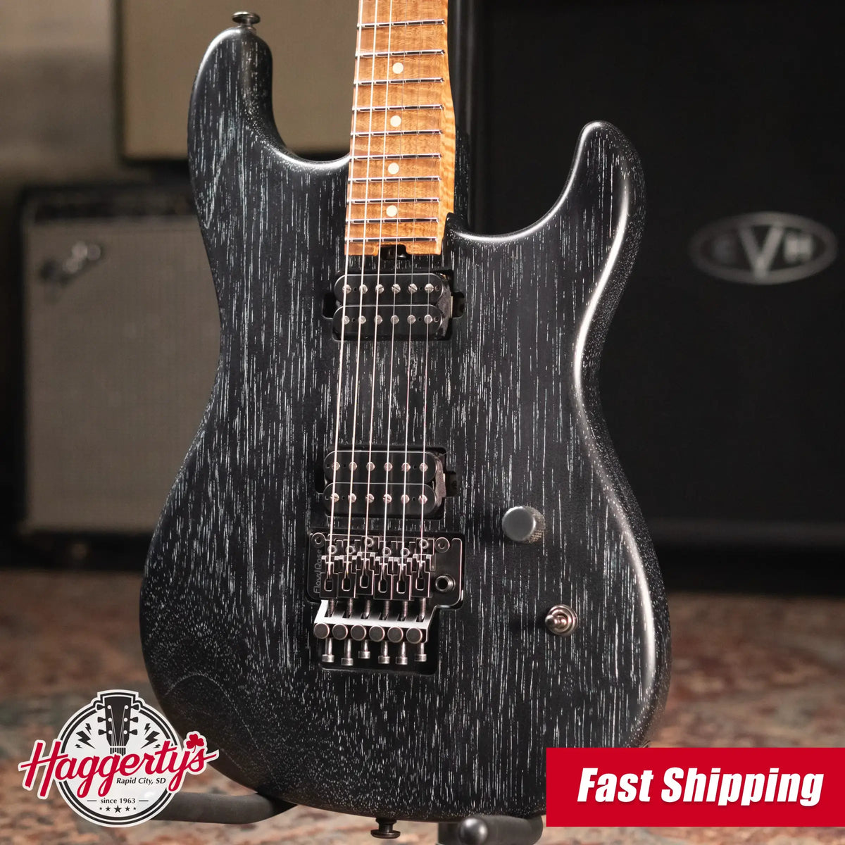 Luxxtone El Machete Electric Guitar - Black Doghair with Hardshell Case