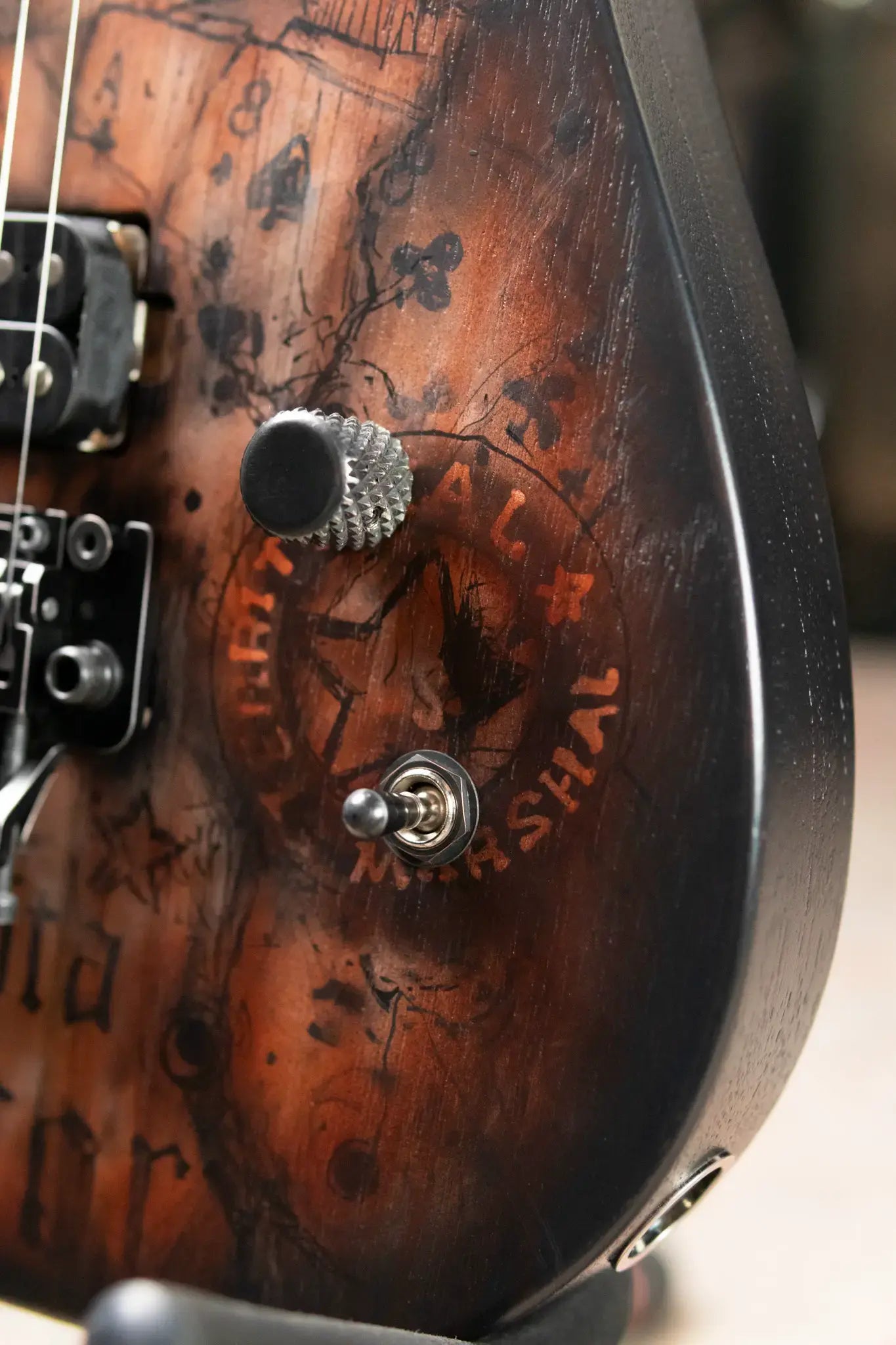 Luxxtone Ghost Electric Guitar - Wild Bill Art with Hardshell Case